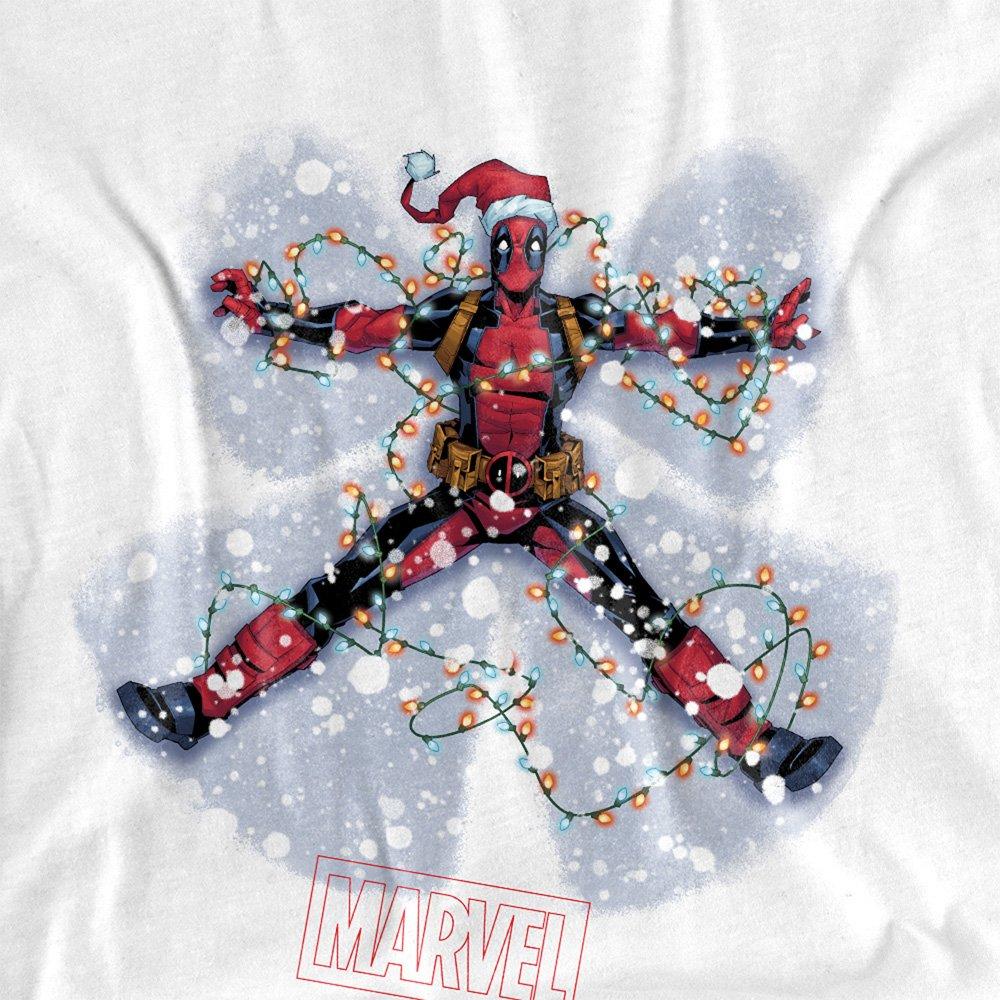 White - Deadpool - Marvel Christmas Snow Angel Long Sleeve T-Shirt W - 2