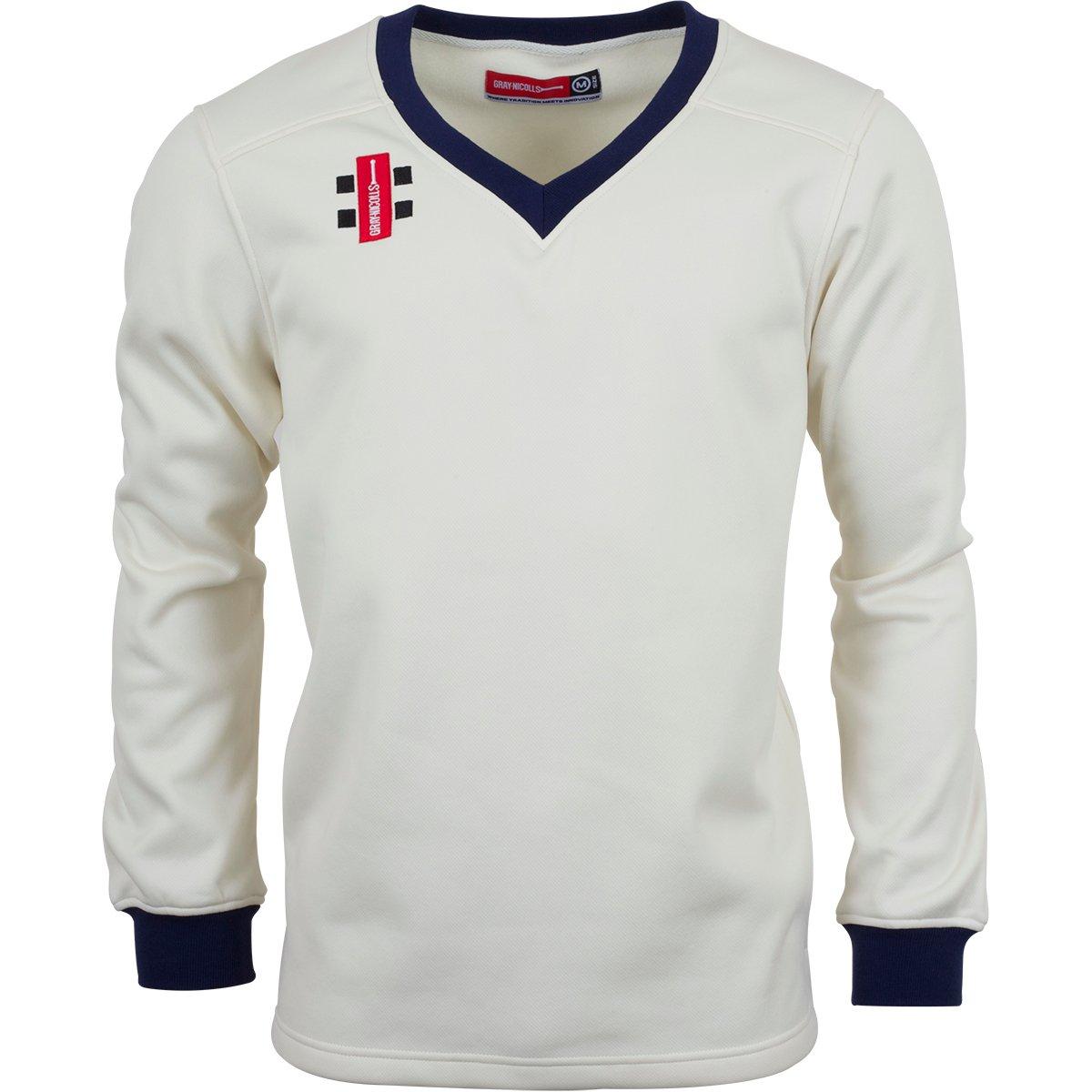 Gray Nicolls  Kids ' Cricket Jumper - Ivory/Navy - 5-6 (XS)