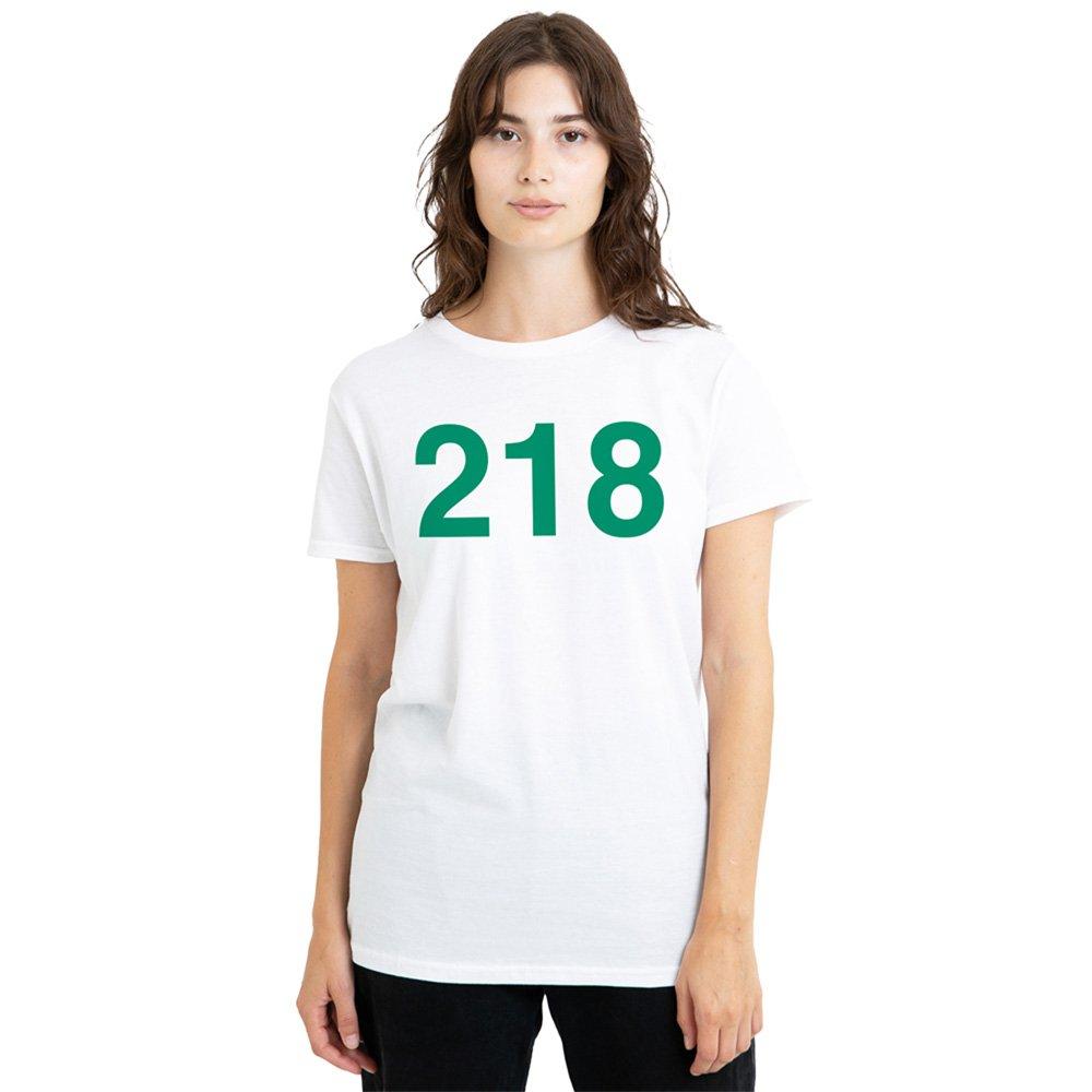 White - Squid Game - Squid Game Player 218 Ladies T Shirt White - 1