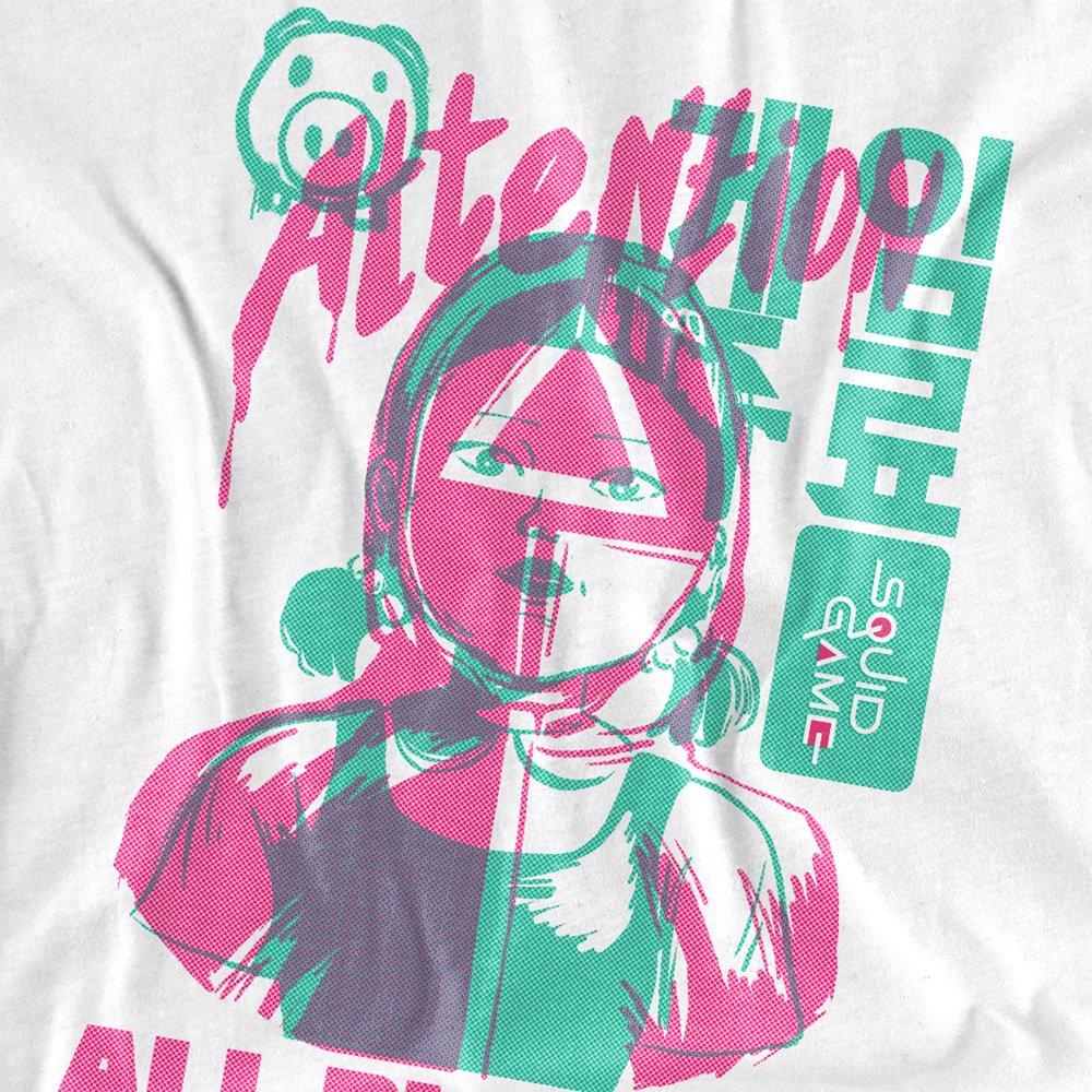 White - Squid Game - Squid Game Attention All Players Ladies T Shirt W - 2