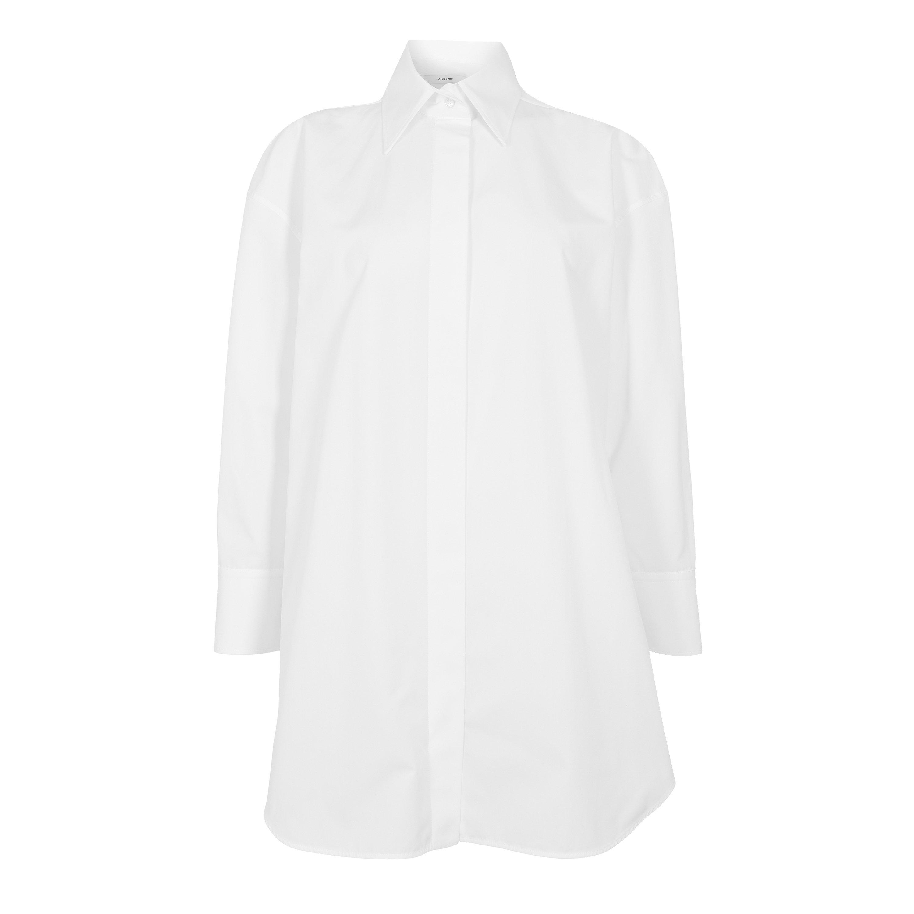 GIVENCHY Women's GIV Backless Long Sleeve Plain Shirt - White - Size 36 (UK 8)