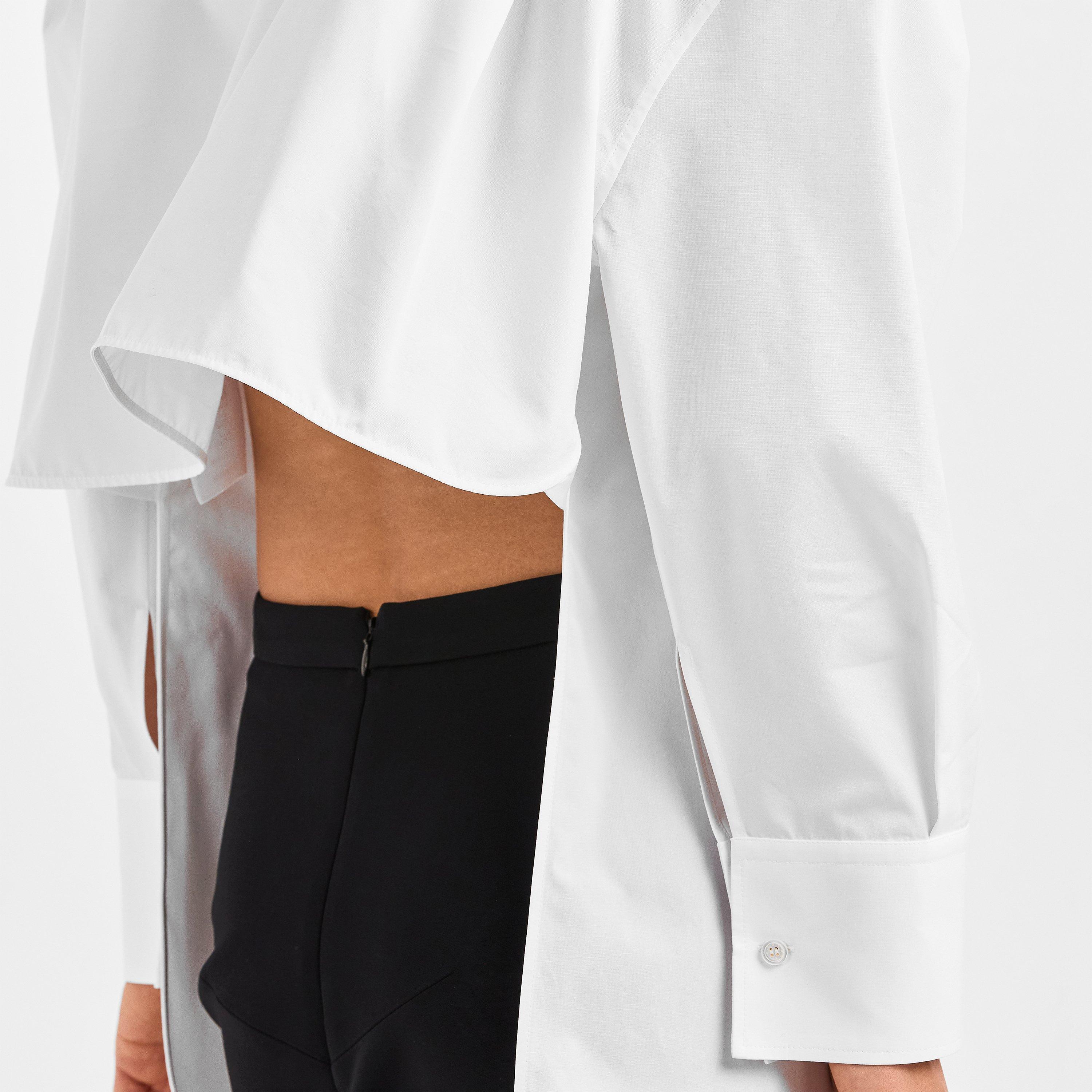 White - GIVENCHY - Women's GIV Backless Long Sleeve Plain Shirt - 5