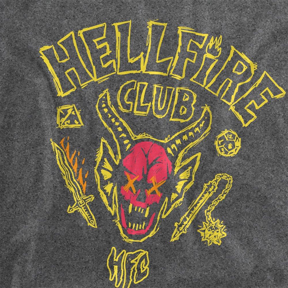 Black - Stranger Things - Stranger Things Hellfire Outline Front Back T Shir - 2