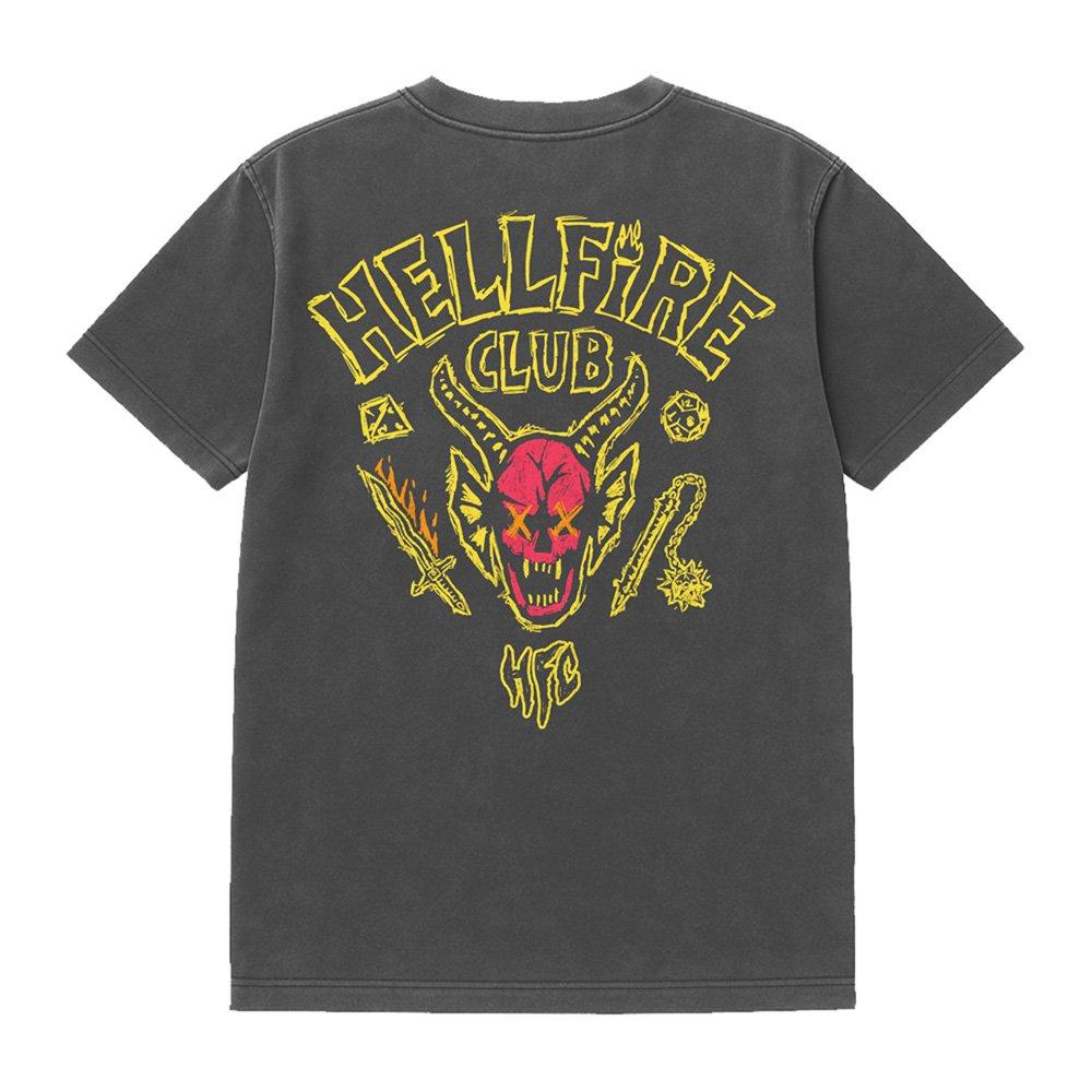 Black - Stranger Things - Stranger Things Hellfire Outline Front Back T Shir - 3