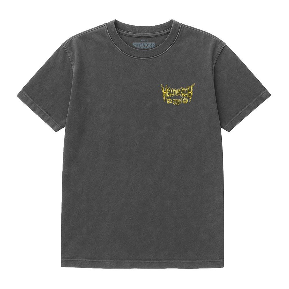 Black - Stranger Things - Stranger Things Hellfire Outline Front Back T Shir - 4