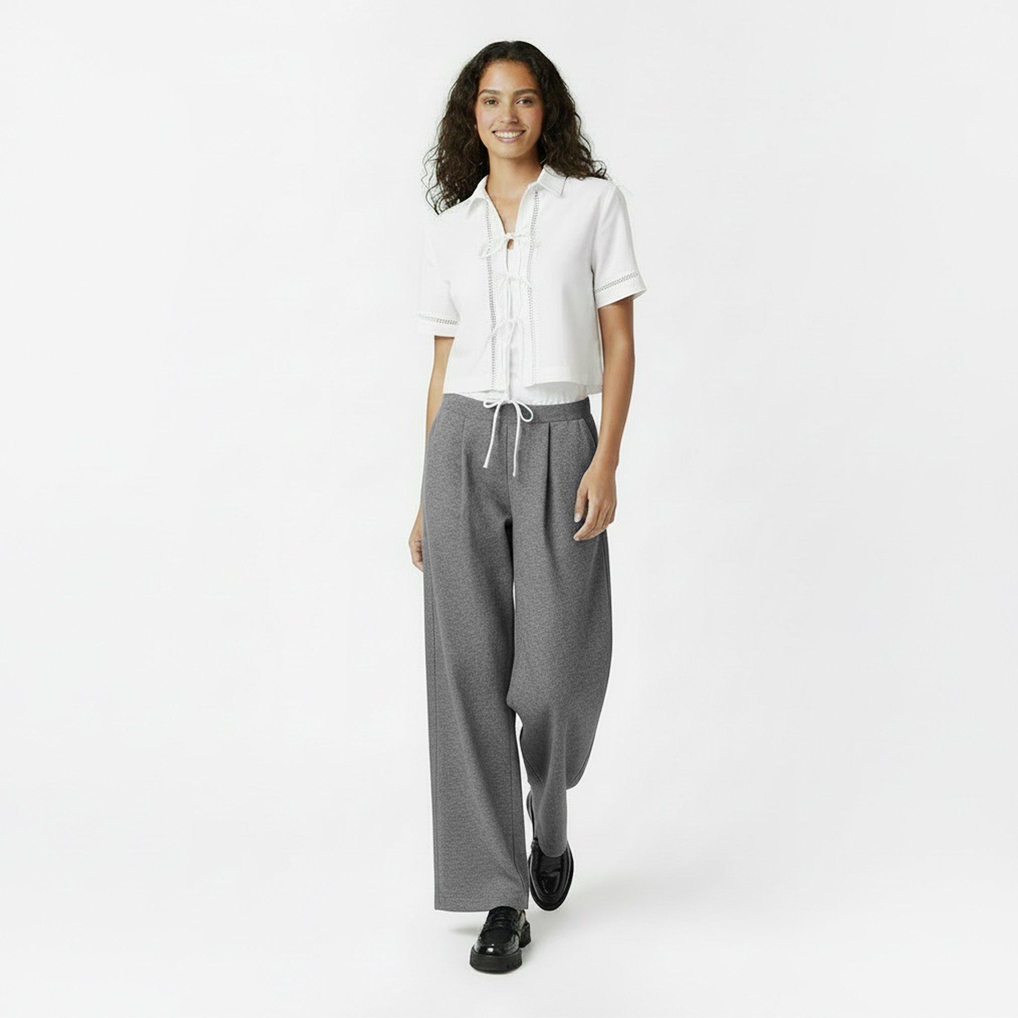 Grey Marl - Jack Wills - Women's Relaxed Tailored Trousers - 5