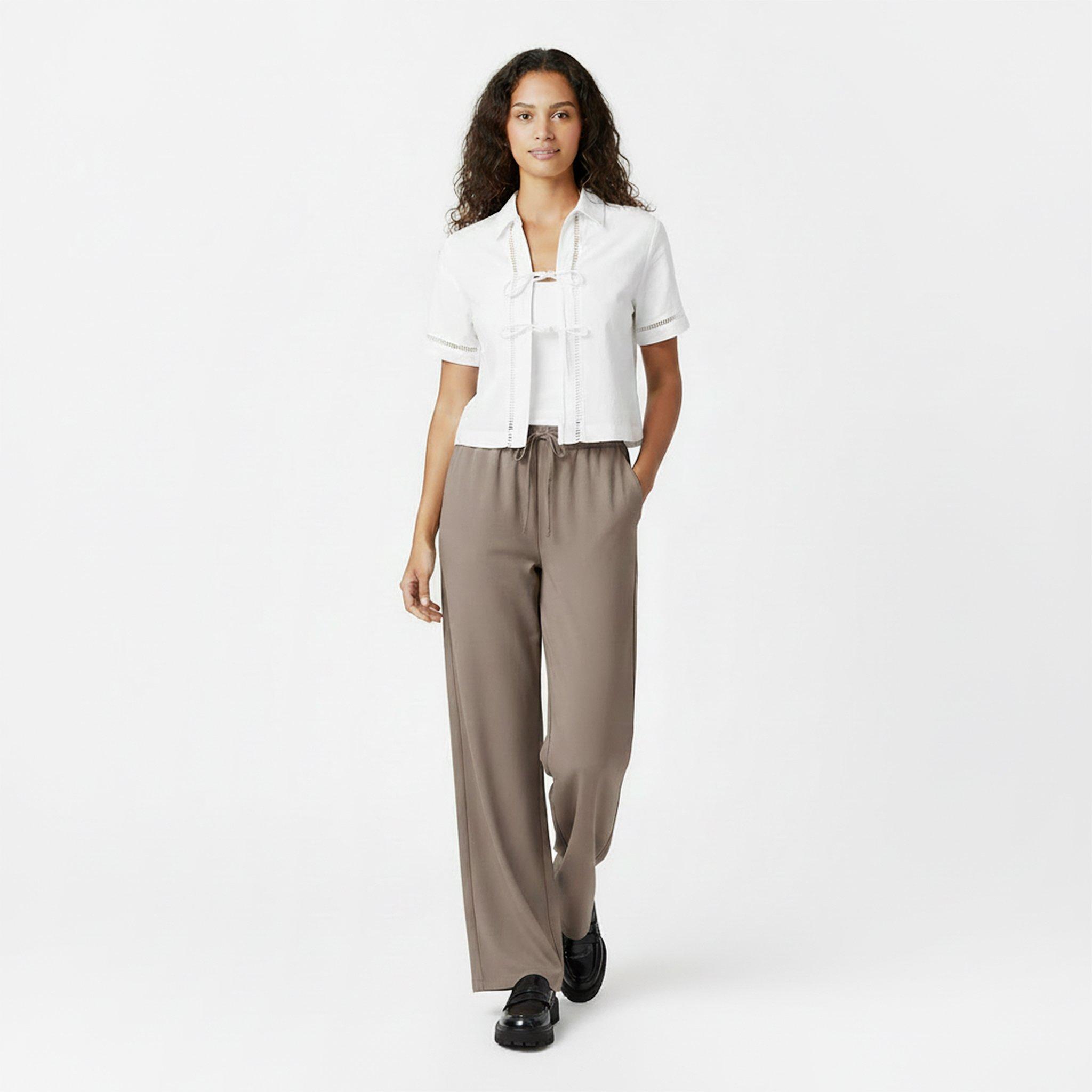 Taupe - Jack Wills - Women's Pinstripe Tailored Trousers - 5
