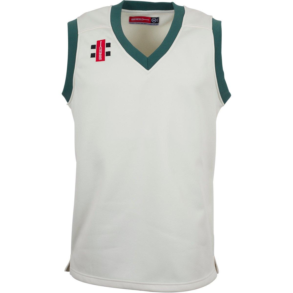 Gray Nicolls  Kids ' Cricket Jumper - Ivory/Green - 5-6 (XS)