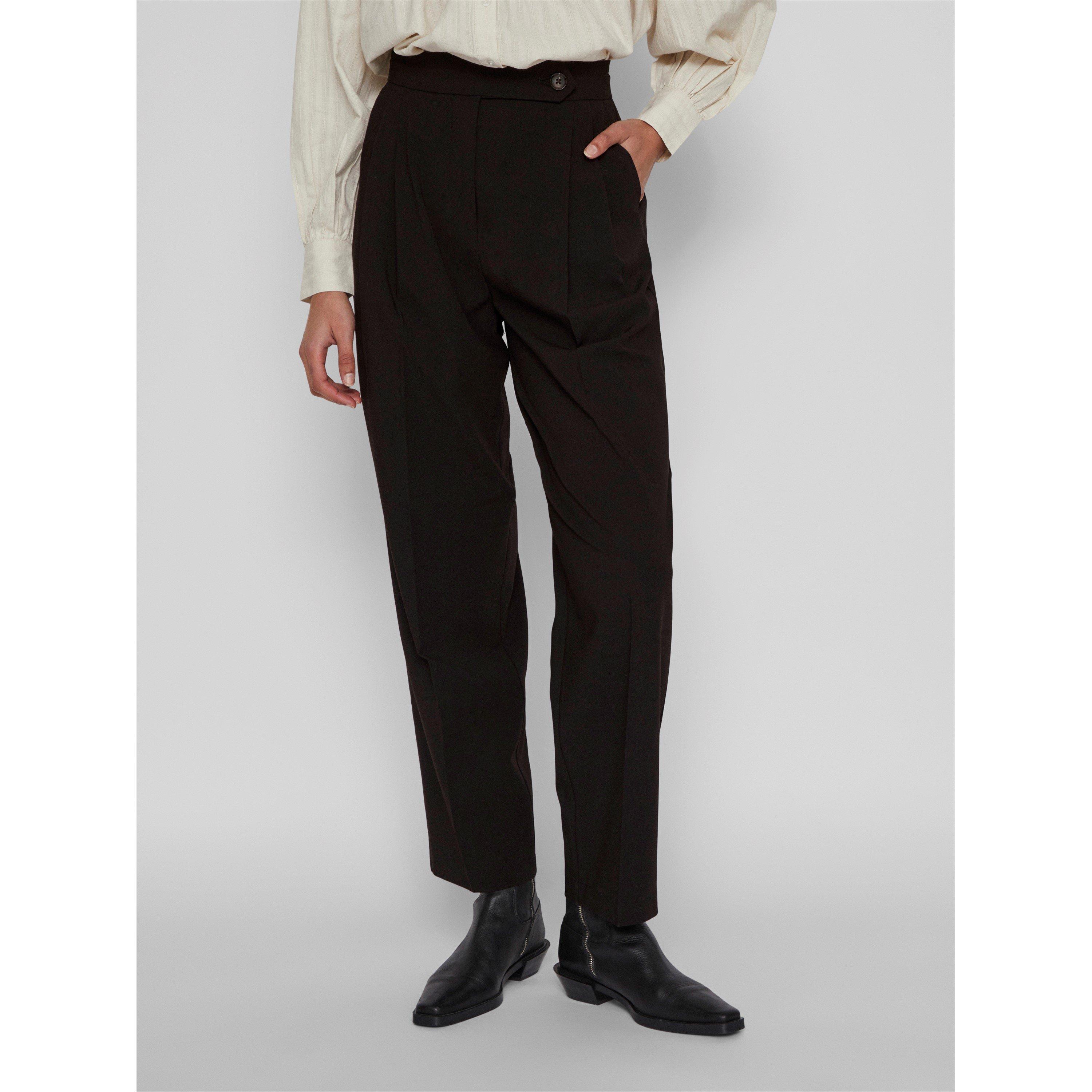 Black - Vila - Women's Pleat Cigarette Trouser - 1