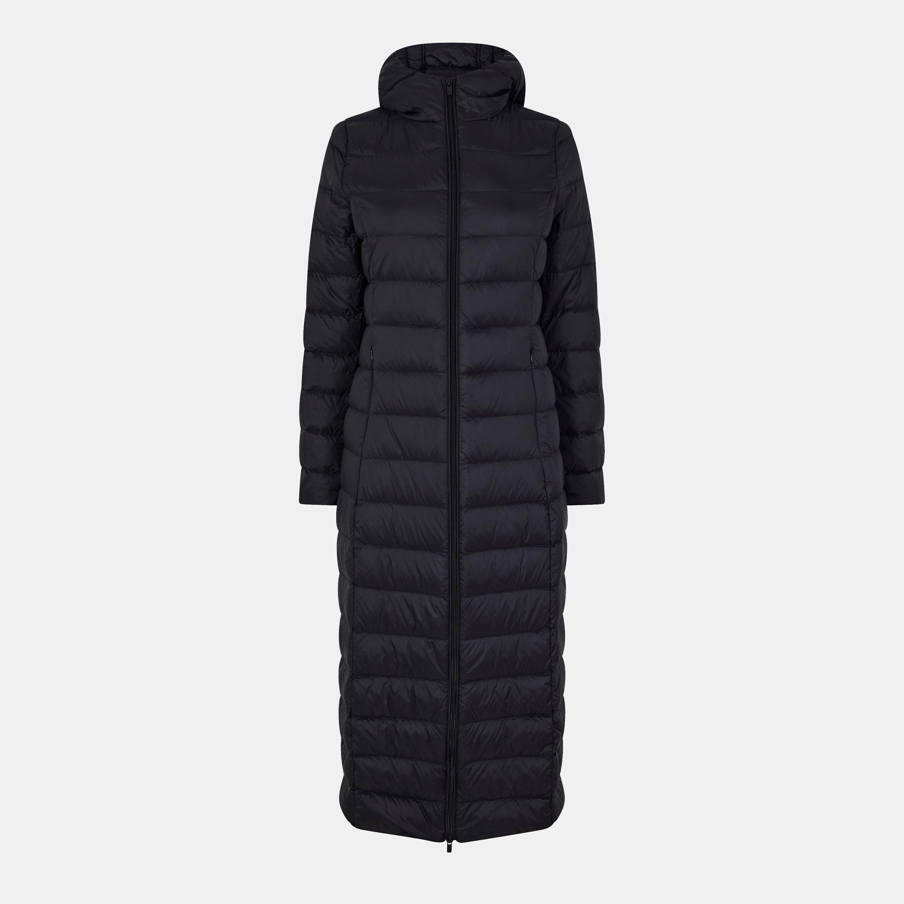 Black - Vila - Women's Vimanya Hooded Calf Length Long Sleeve Down Jacket - 1
