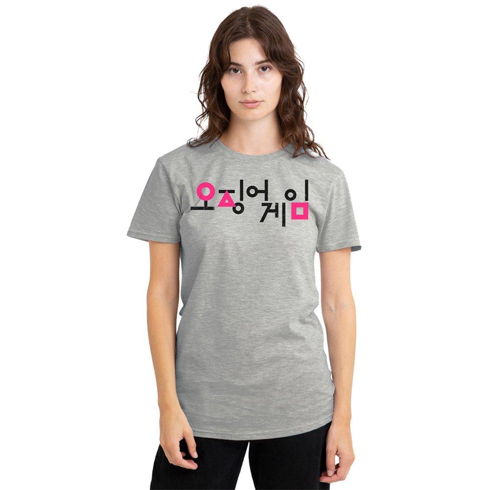 Grey - Squid Game - Squid Game Korean Logo Black and Pink Ladies T Shi - 1