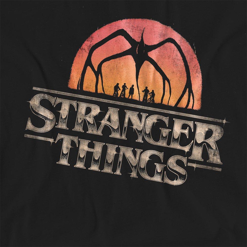 Black - Stranger Things - Stranger Things Sunset Logo Fashion T-Shirt Black - 2