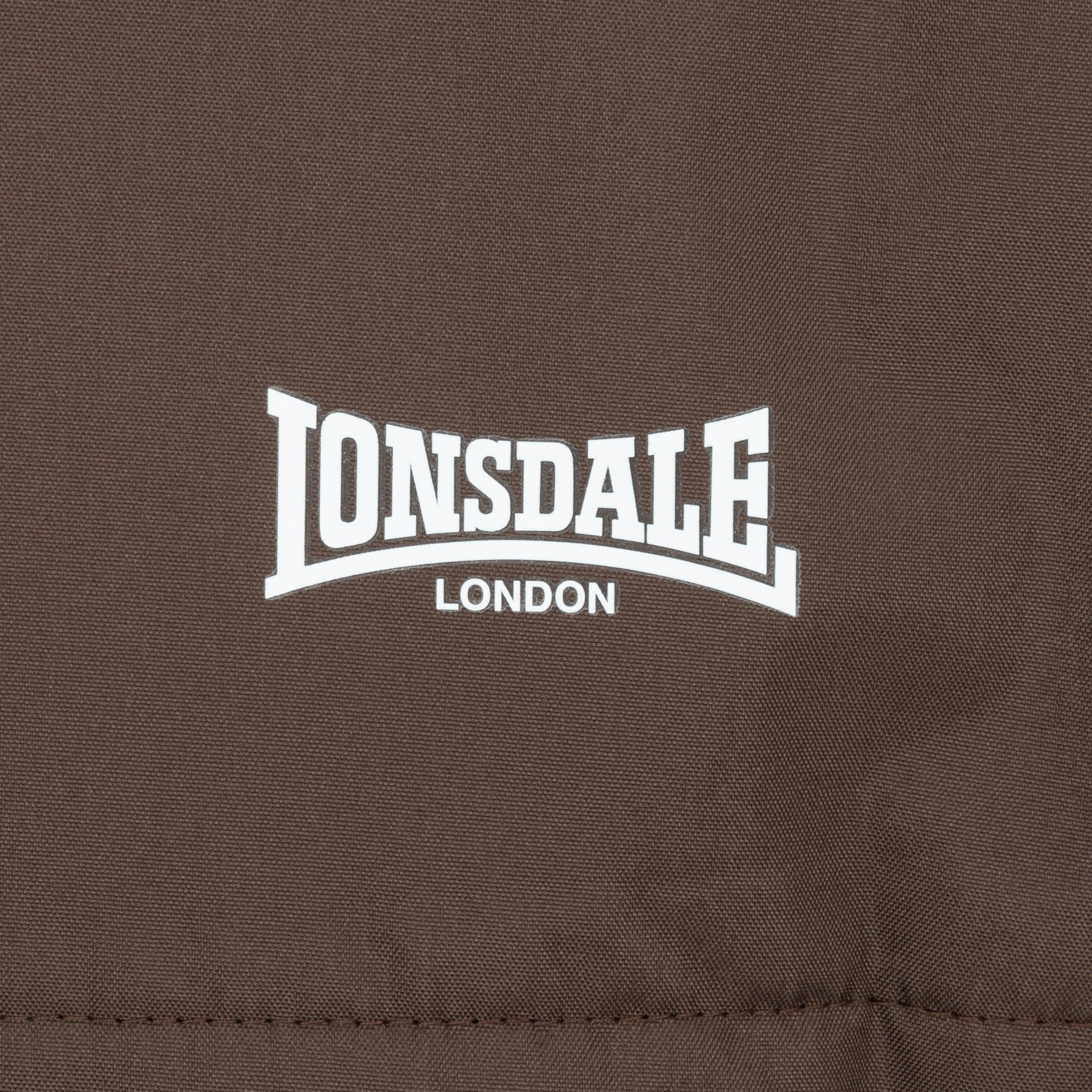 Brown - Lonsdale - Long Sleeve Detachable Hood Windproof Padded Puffer Jacket - 4