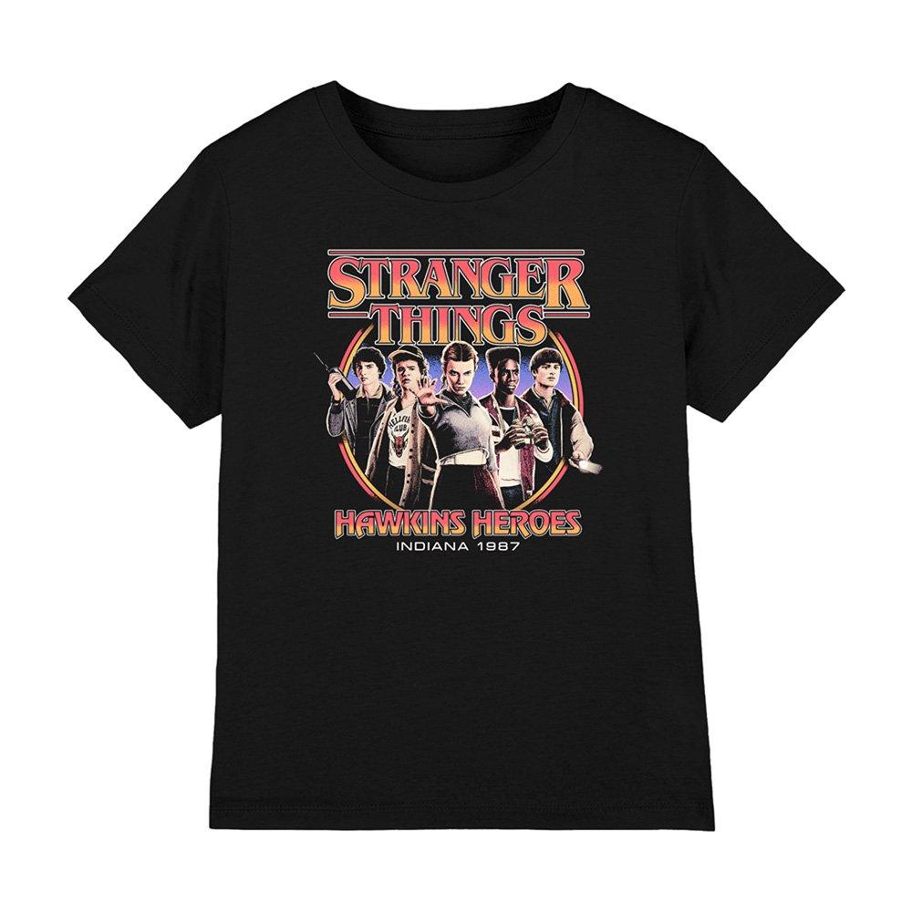 Black - Stranger Things - Stranger Things Hawkins Heroes Group 1987 Kids T-S - 1