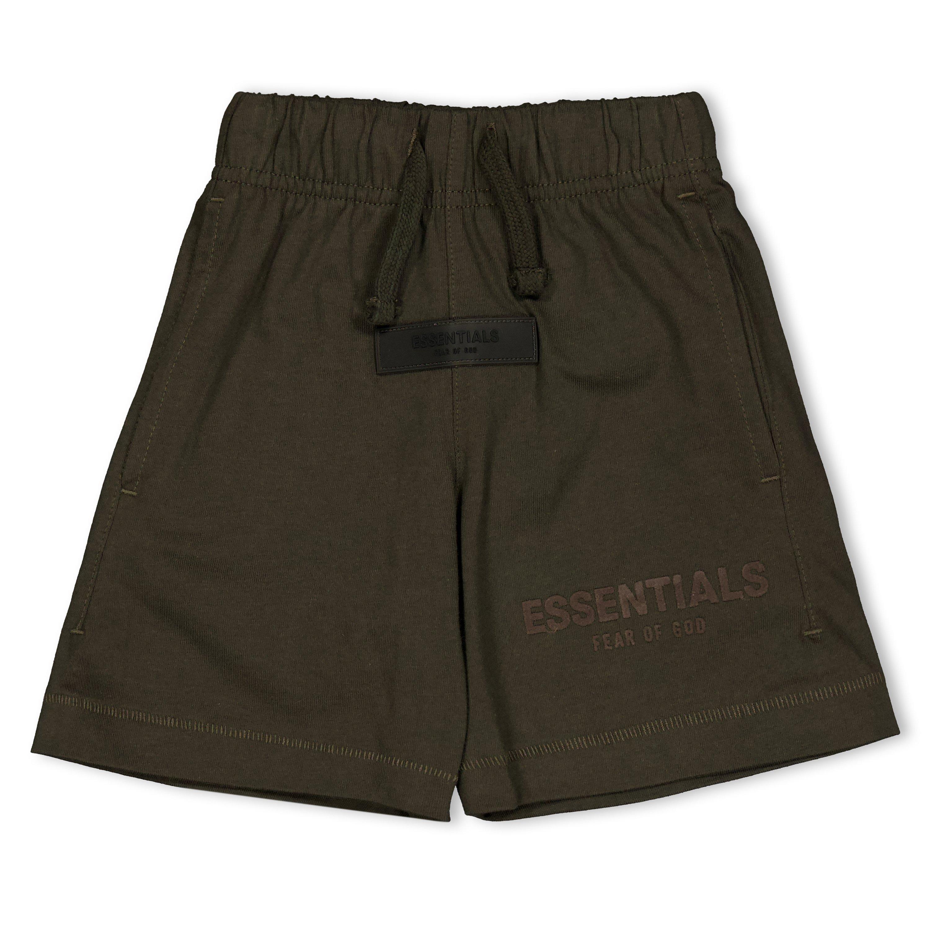 Fear Of God Essentials  Kids' Fleece Jogger Shorts - Off Black - Size 6-7 Yrs