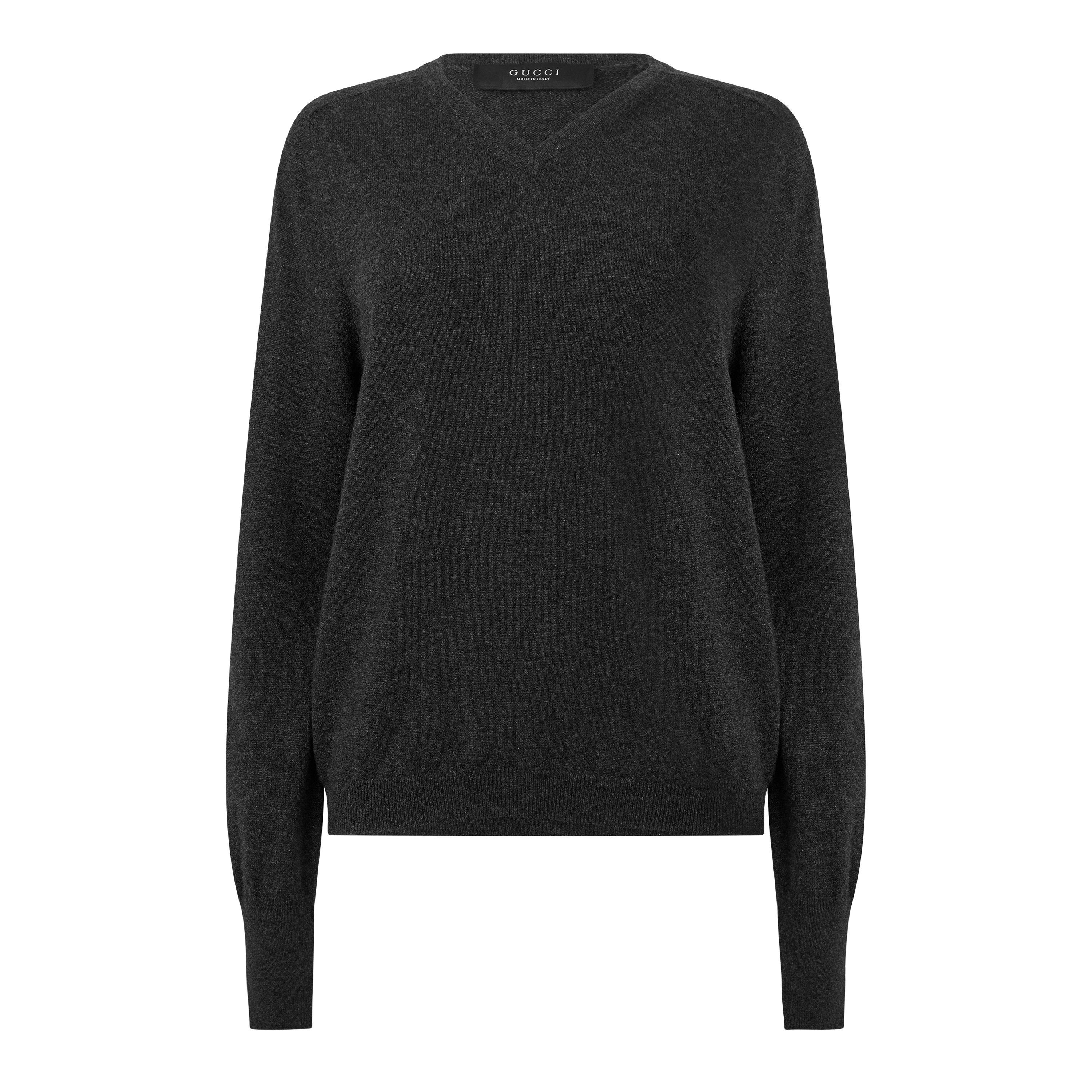 Dark Grey - Gucci - Gucci V Neck Knit Ld64 - 1