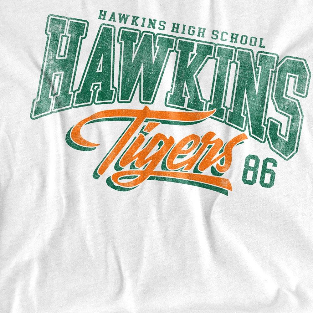 White - Stranger Things - Stranger Things Hawkins Tigers 86 Ladies T Shirt - 2