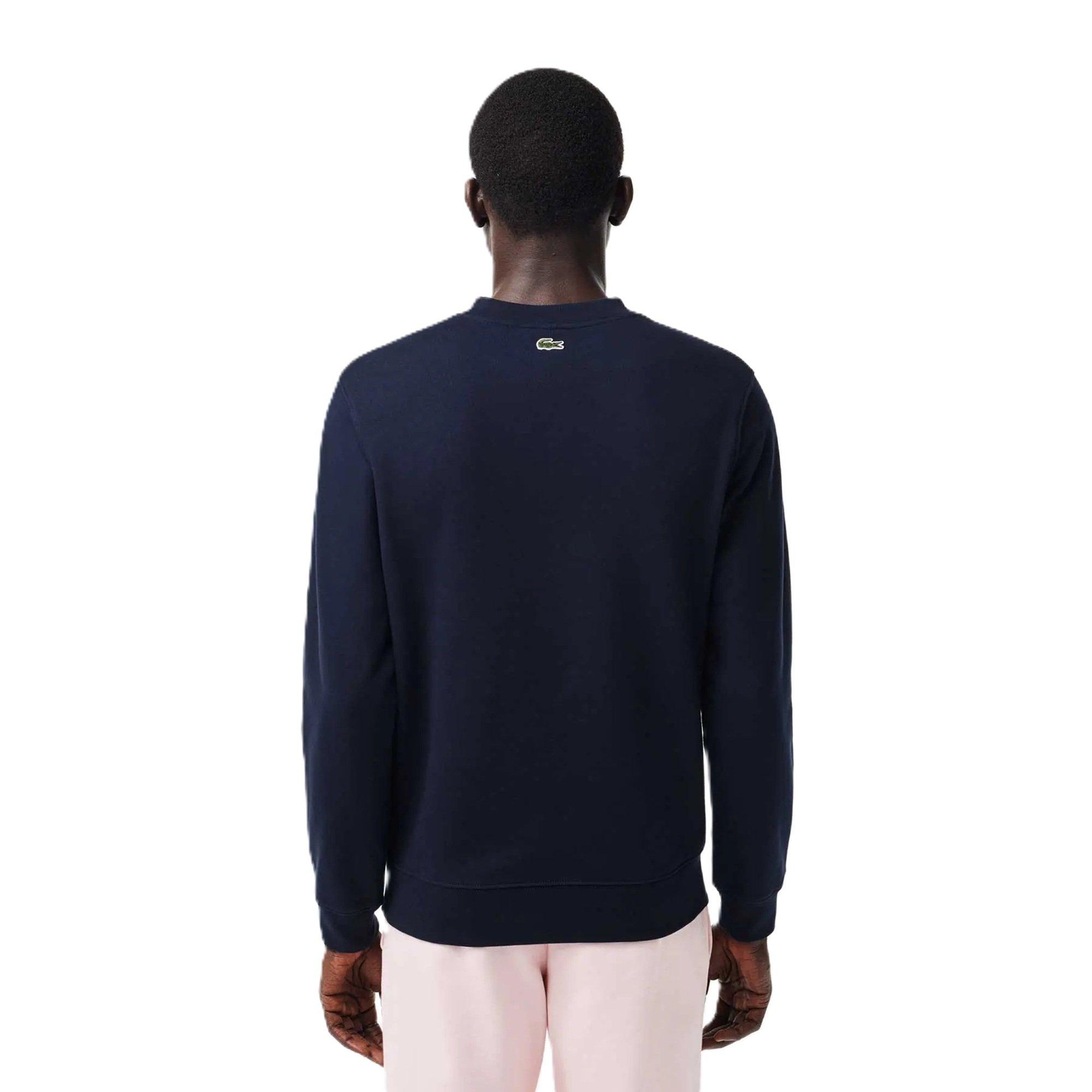 Navy/Gelato - Lacoste - Men's Monogram Logo Crew Neck Jumper - 2