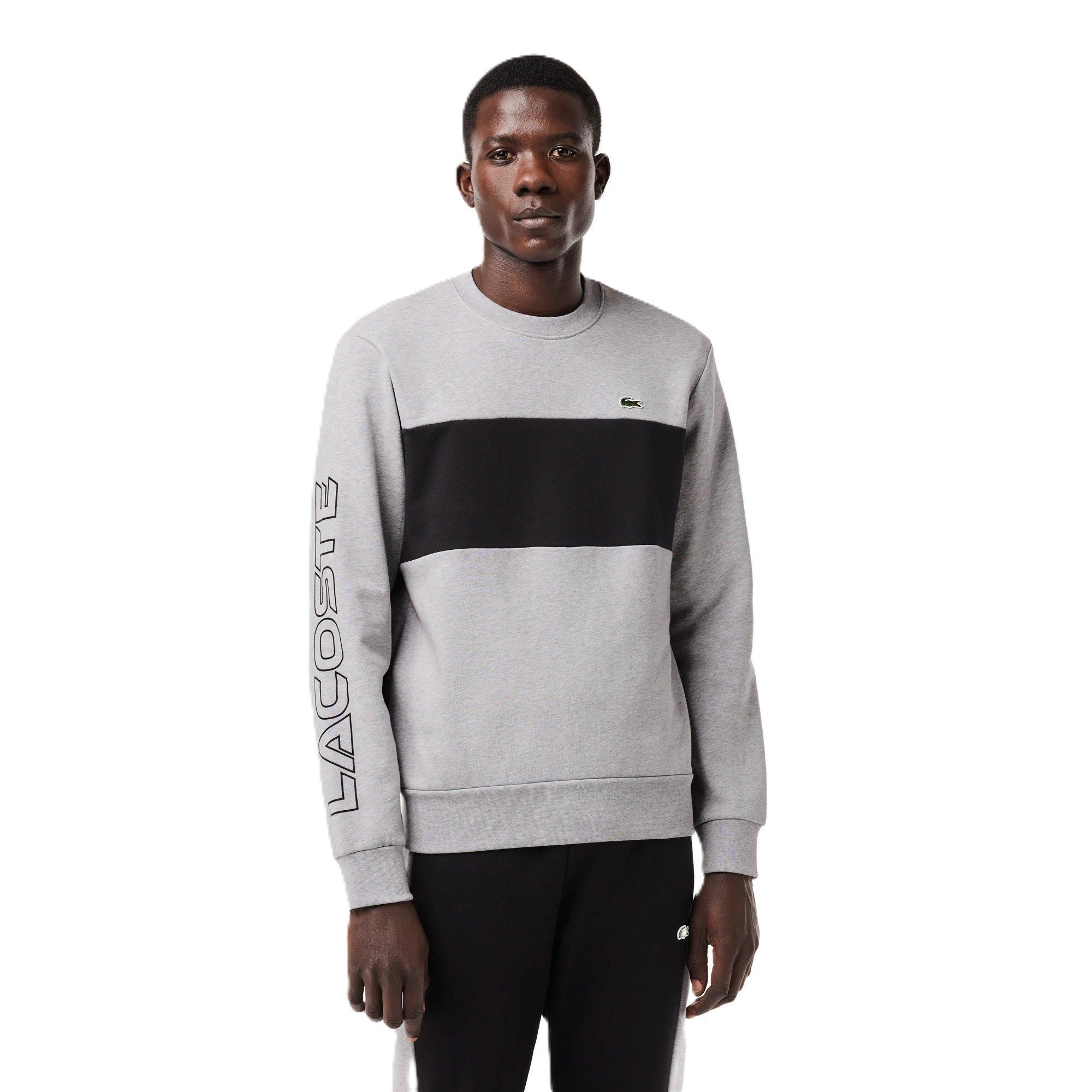 Prateado/Preto - Lacoste - Men's Colour Block Crew Neck Jumper - 1