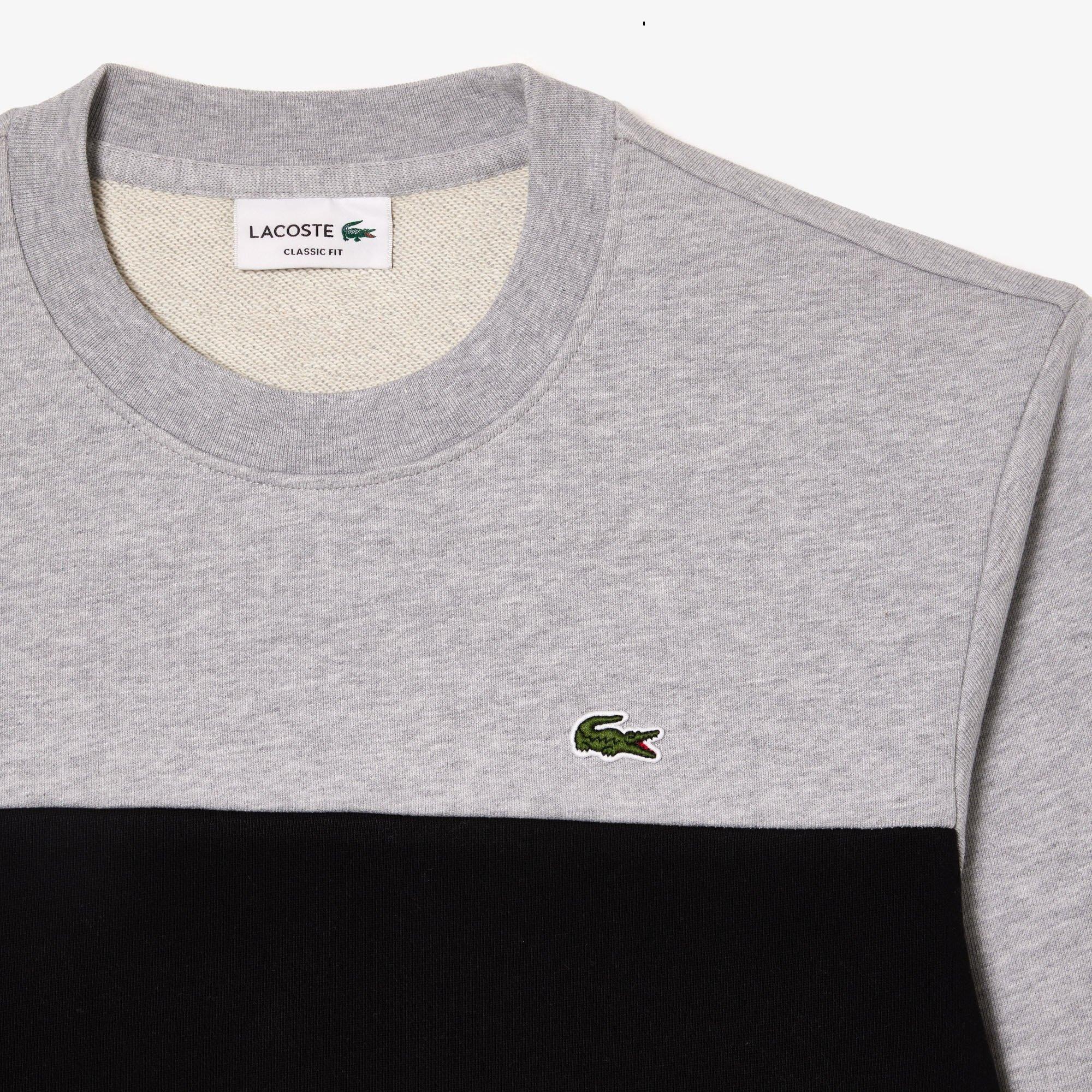 Silver/Black - Lacoste - Men's Colour Block Crew Neck Jumper - 3