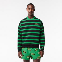 Lacoste Loose Fit 3D Print Striped Jumper