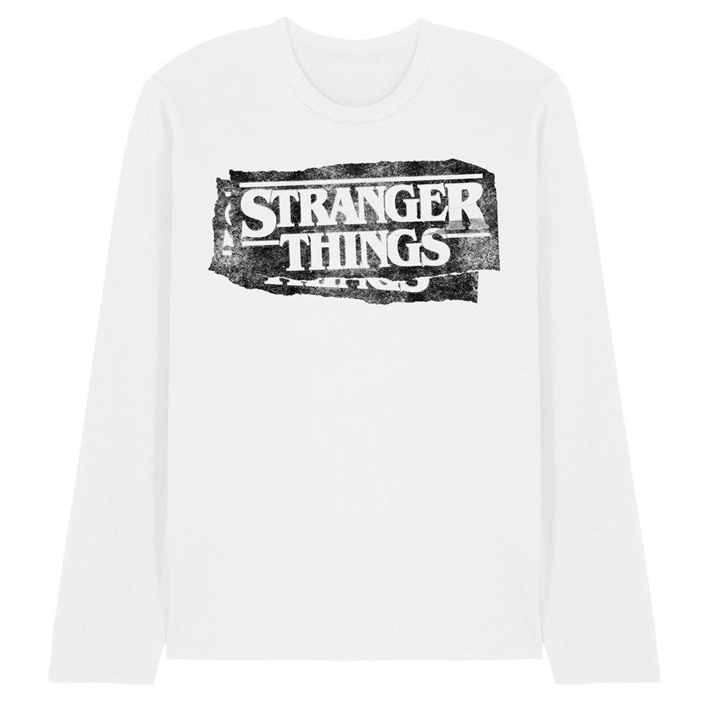 White - Stranger Things - Stranger Things Punk Logo Long Sleeve T-Shirt Whi - 1