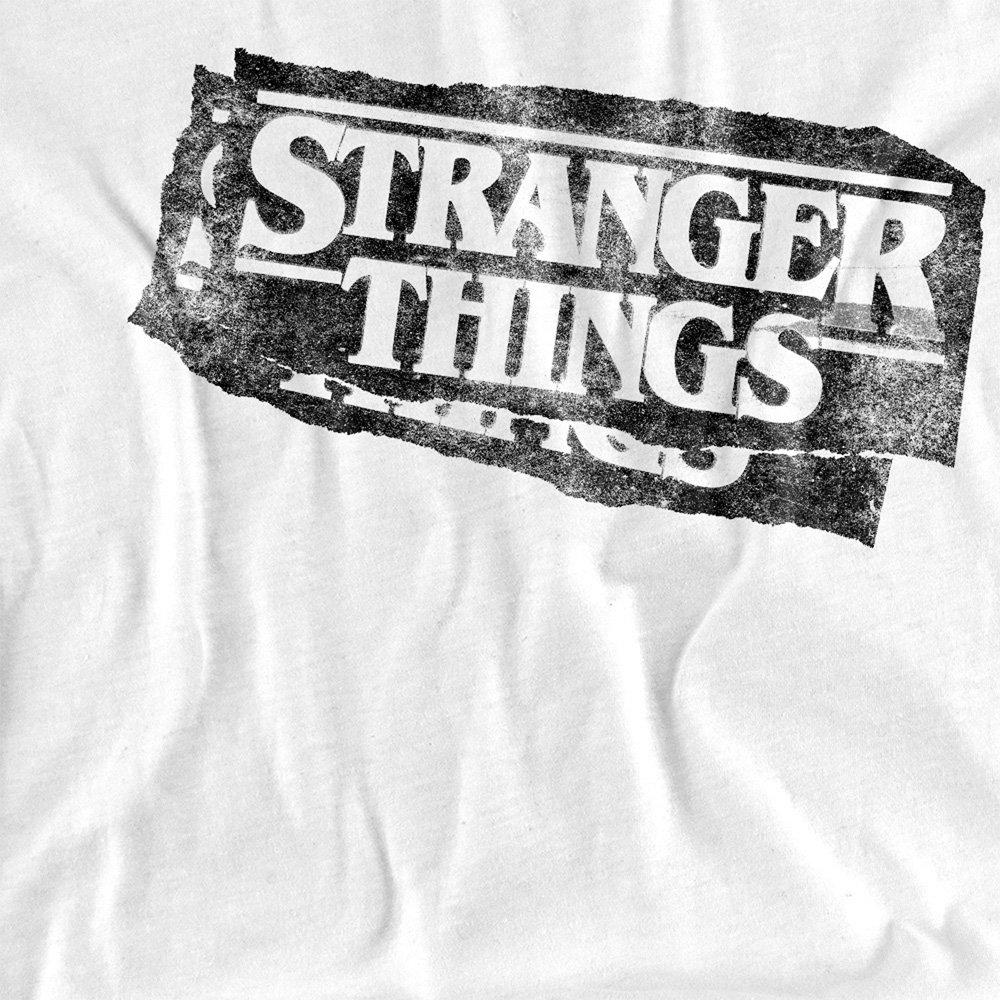 White - Stranger Things - Stranger Things Punk Logo Long Sleeve T-Shirt Whi - 2