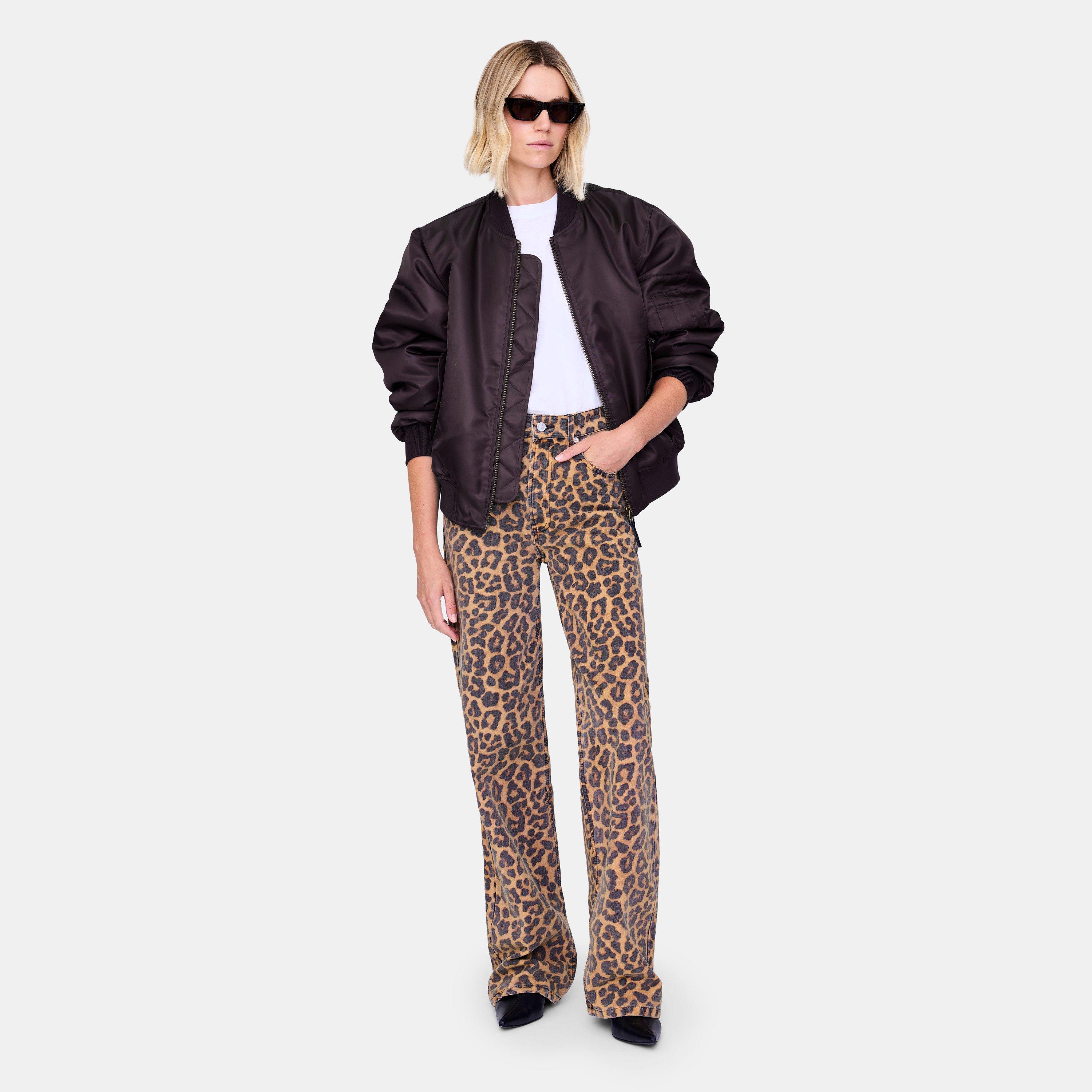 Leopard - Anine Bing - Womens Hugh Leopard Print Jeans - 6