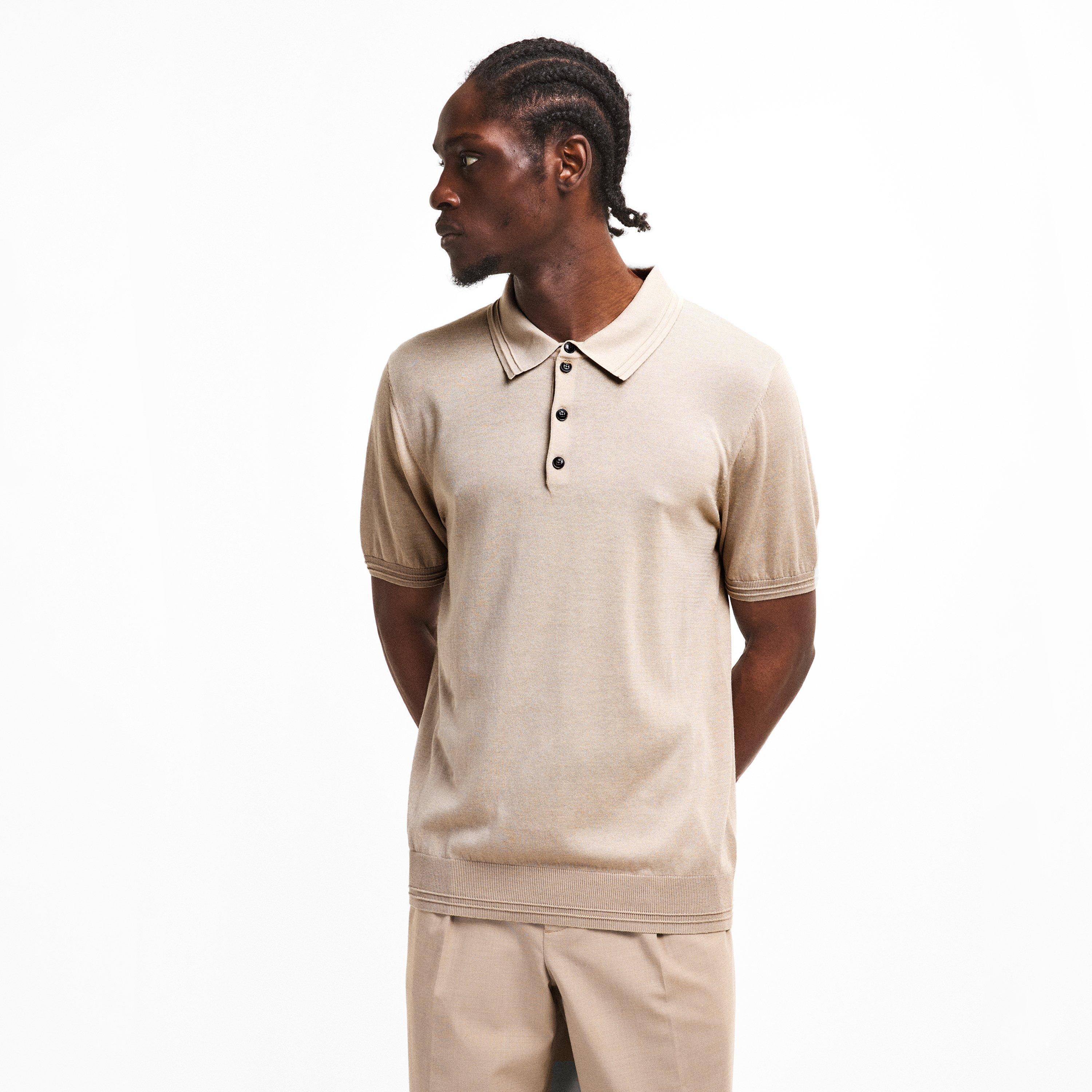 Stone 22 - Pal Zileri - Men's Button Knit Short Sleeve Polo Shirt - 3