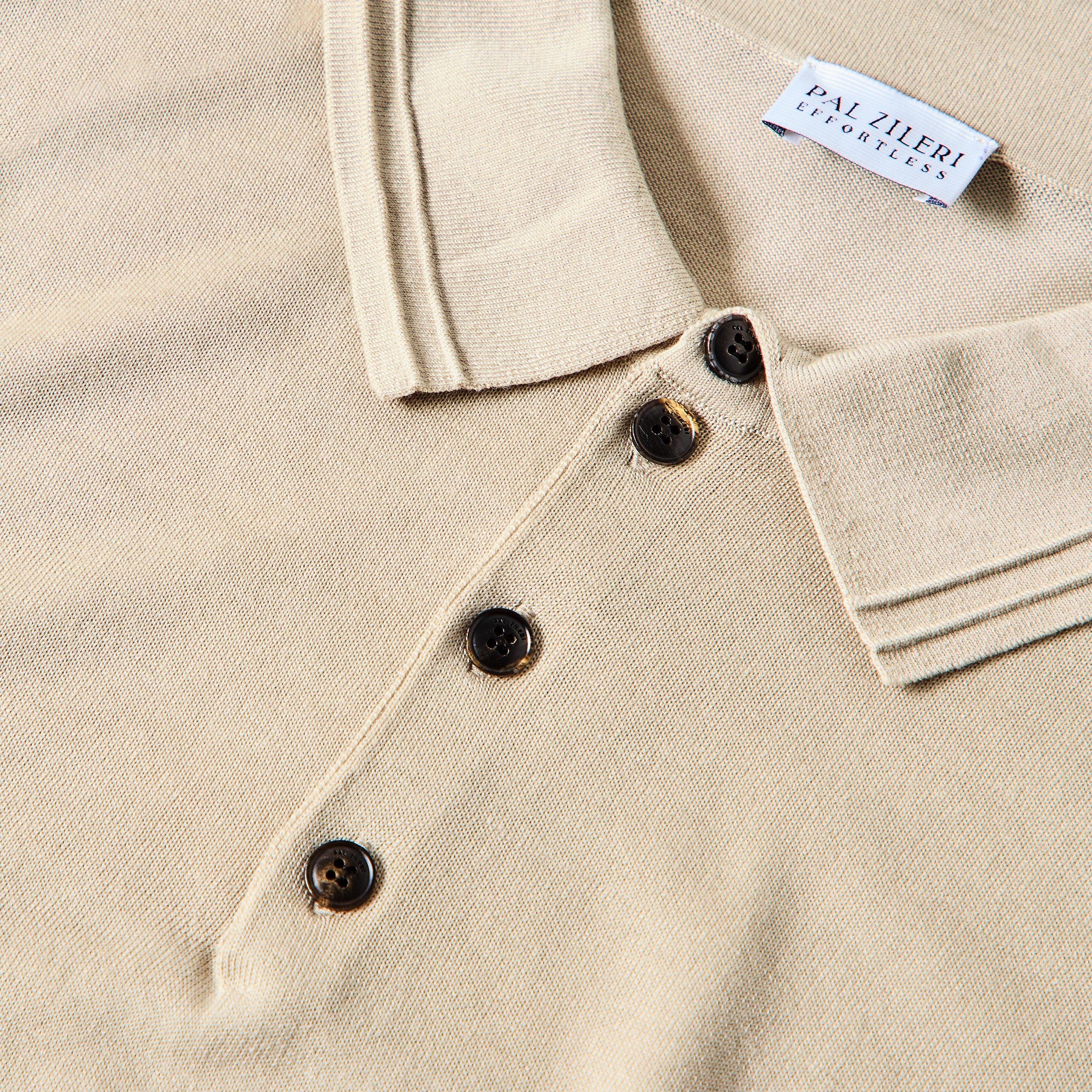 Stone 22 - Pal Zileri - Men's Button Knit Short Sleeve Polo Shirt - 5