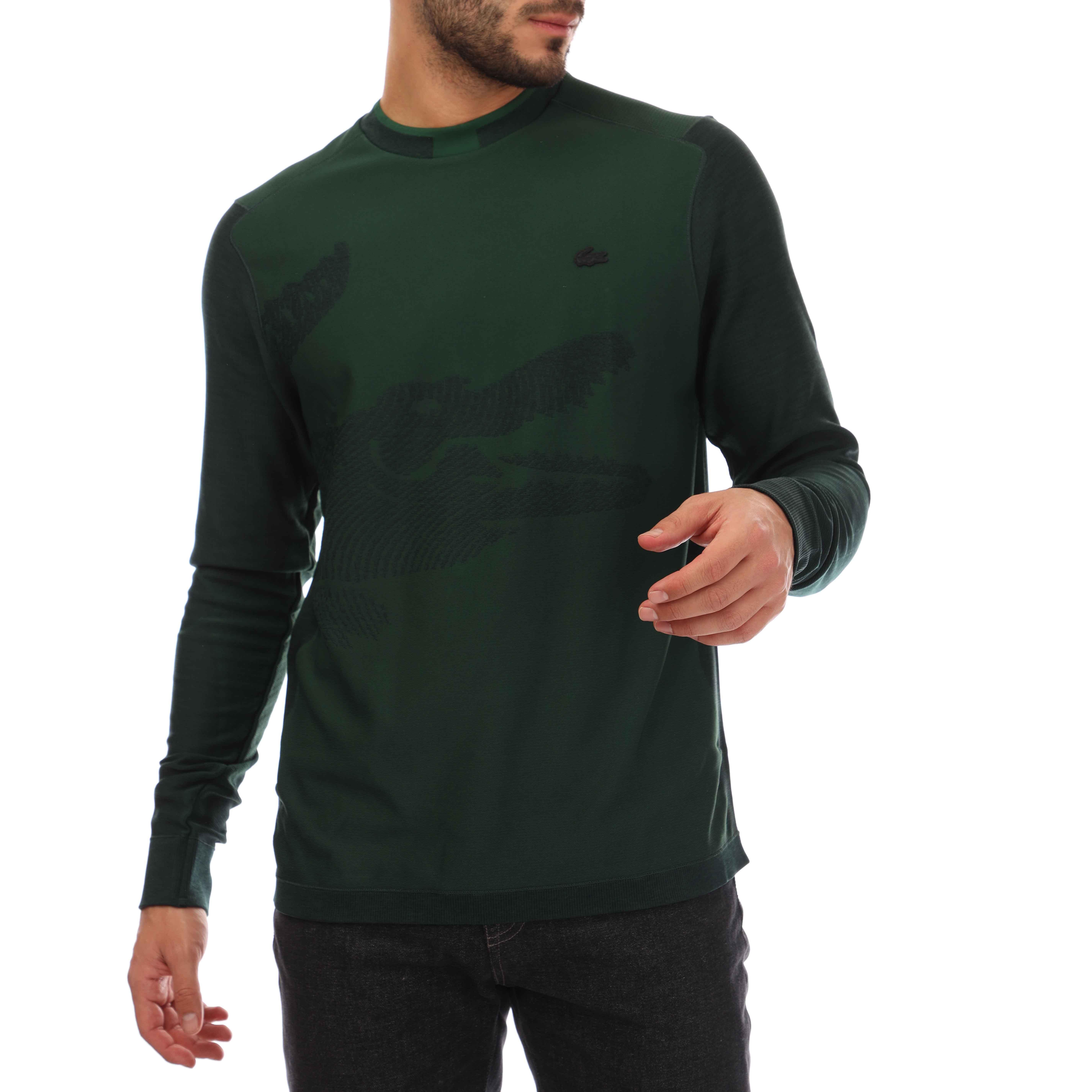 Verde/Negro - Lacoste - Men's Croc Logo Crew Neck Jumper - 5