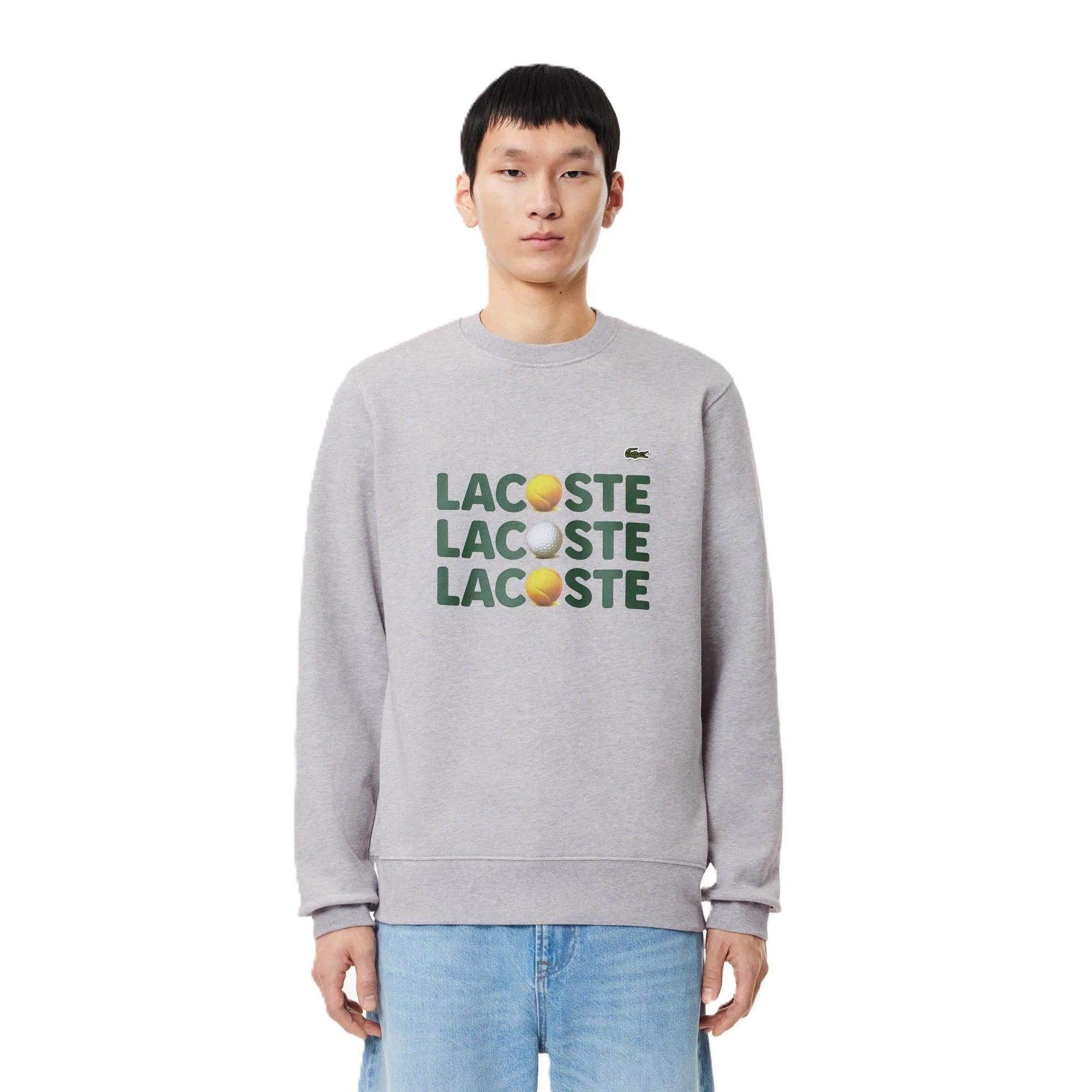 Lacoste Men's Logo Crew Neck Jumper - Silver Chine - S