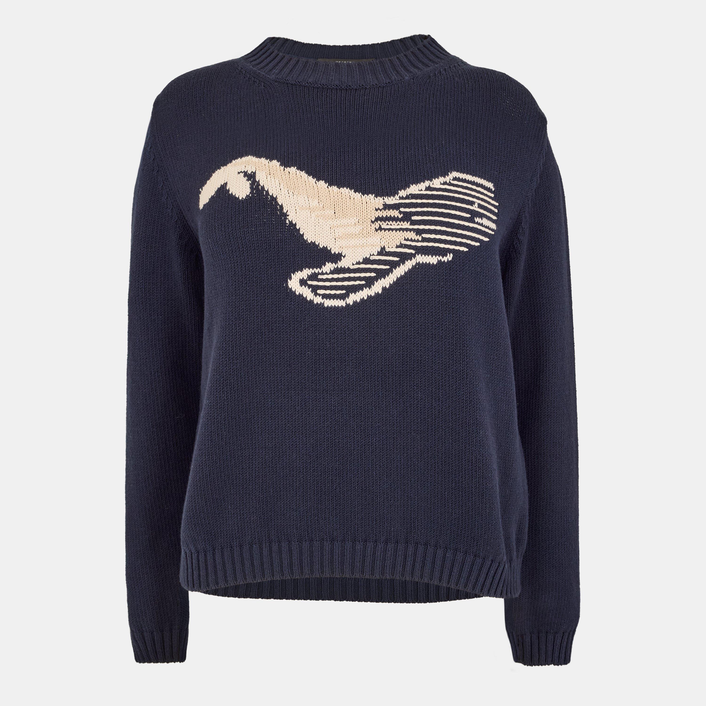 Navy - Weekend Max Mara - Women's Knitted Crew Neck Jumper - 1
