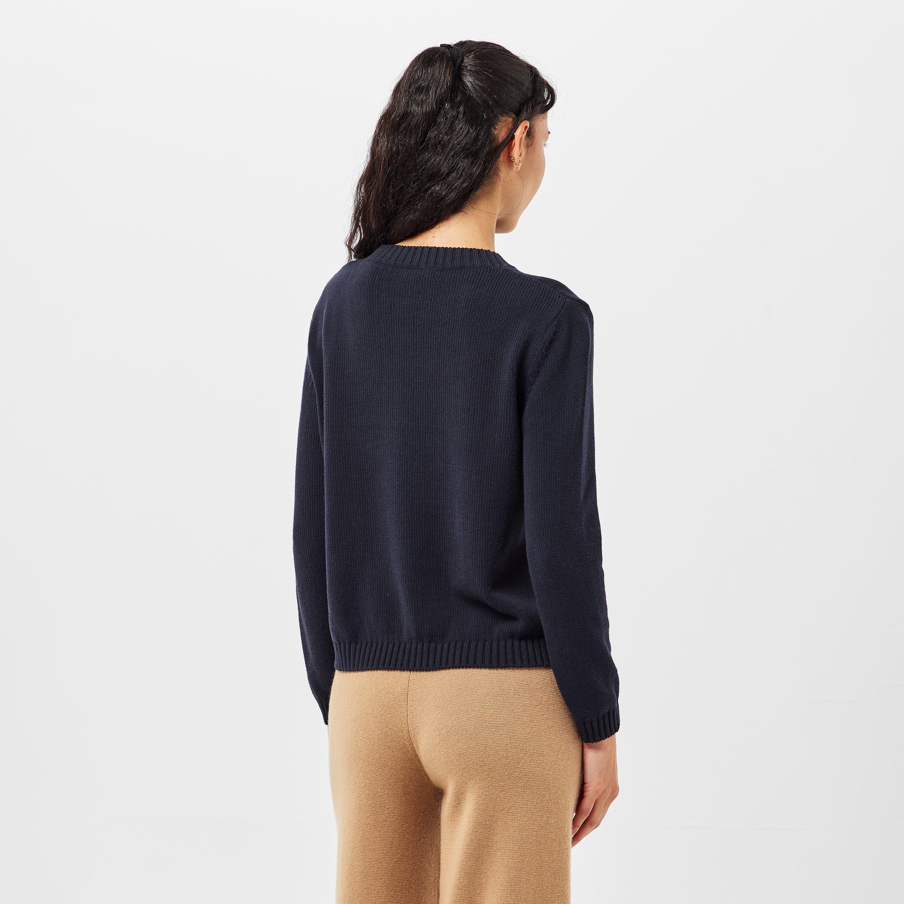 Navy - Weekend Max Mara - Women's Knitted Crew Neck Jumper - 4