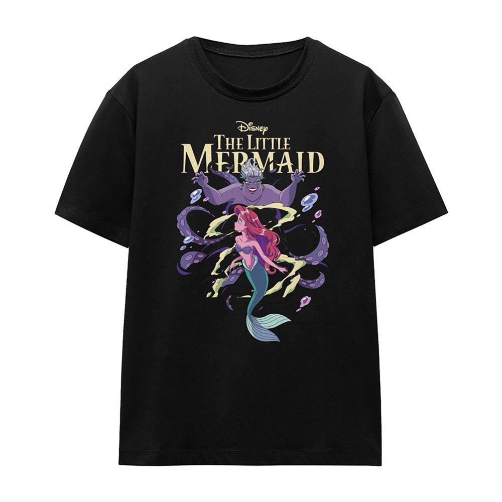 Black - Disney - Little Mermaid Ariel And Ursula Anime T-Shirt Bla - 4