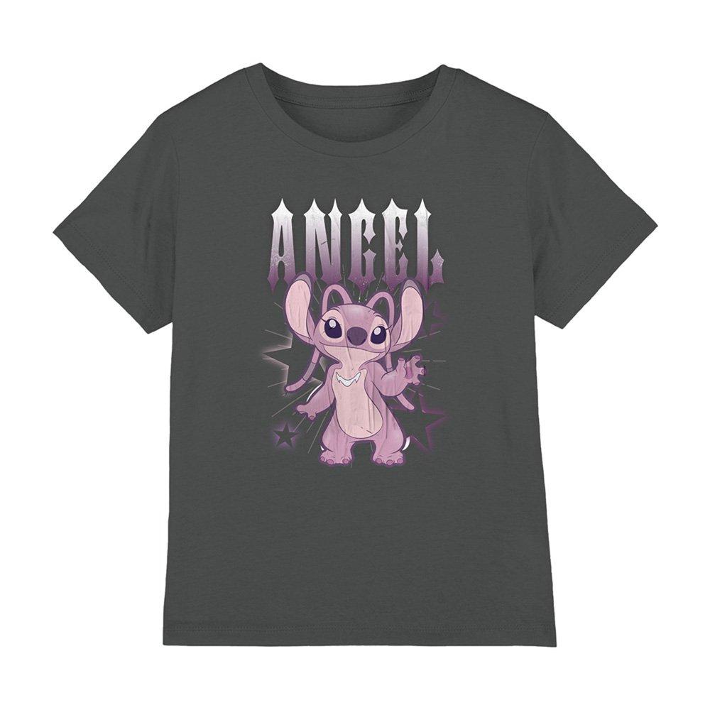 Charcoal - Disney - Lilo&Stitch Angel Rockstar Girls T-Shirt Charcoal - 1
