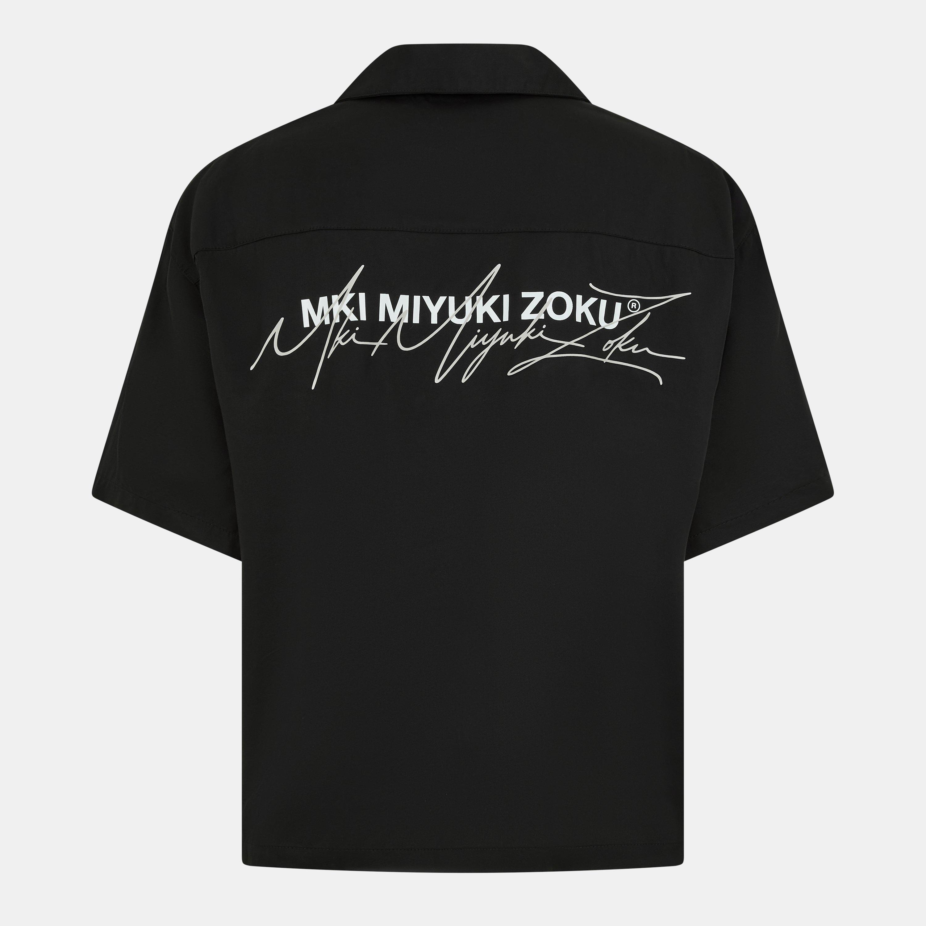 Black/Grey - MKI MIYUKI ZOKU - Men's Script Short-Sleeve Bowling Shirt - 2