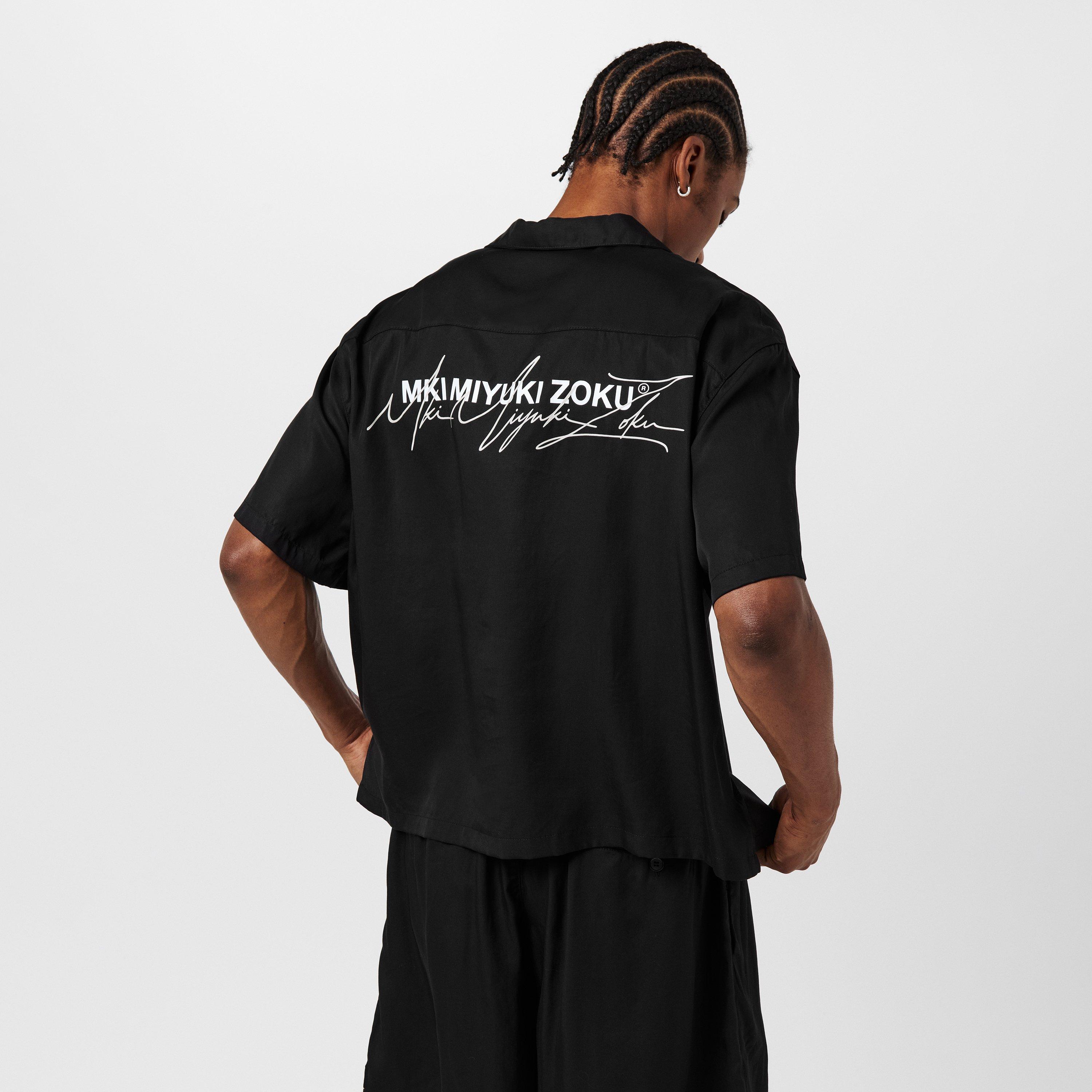 Black/Grey - MKI MIYUKI ZOKU - Men's Script Short-Sleeve Bowling Shirt - 4