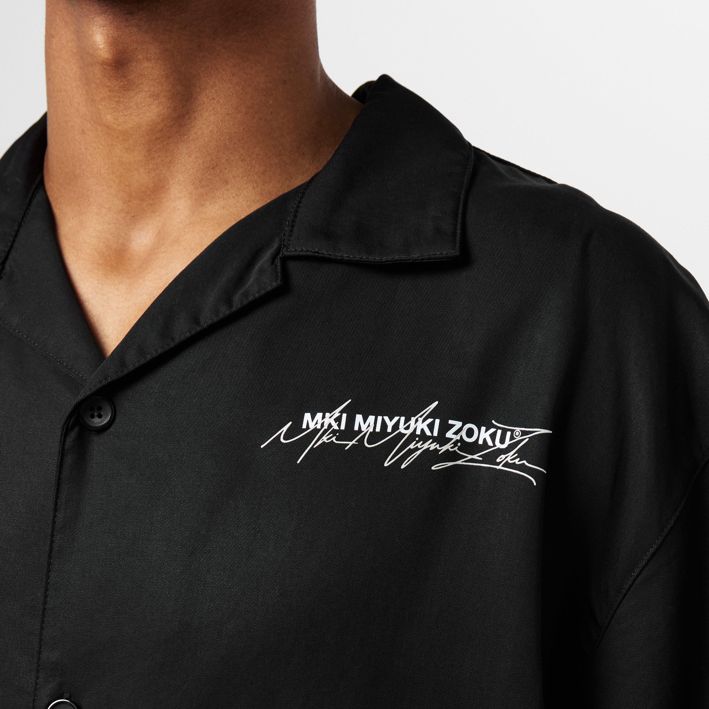 Black/Grey - MKI MIYUKI ZOKU - Men's Script Short-Sleeve Bowling Shirt - 5