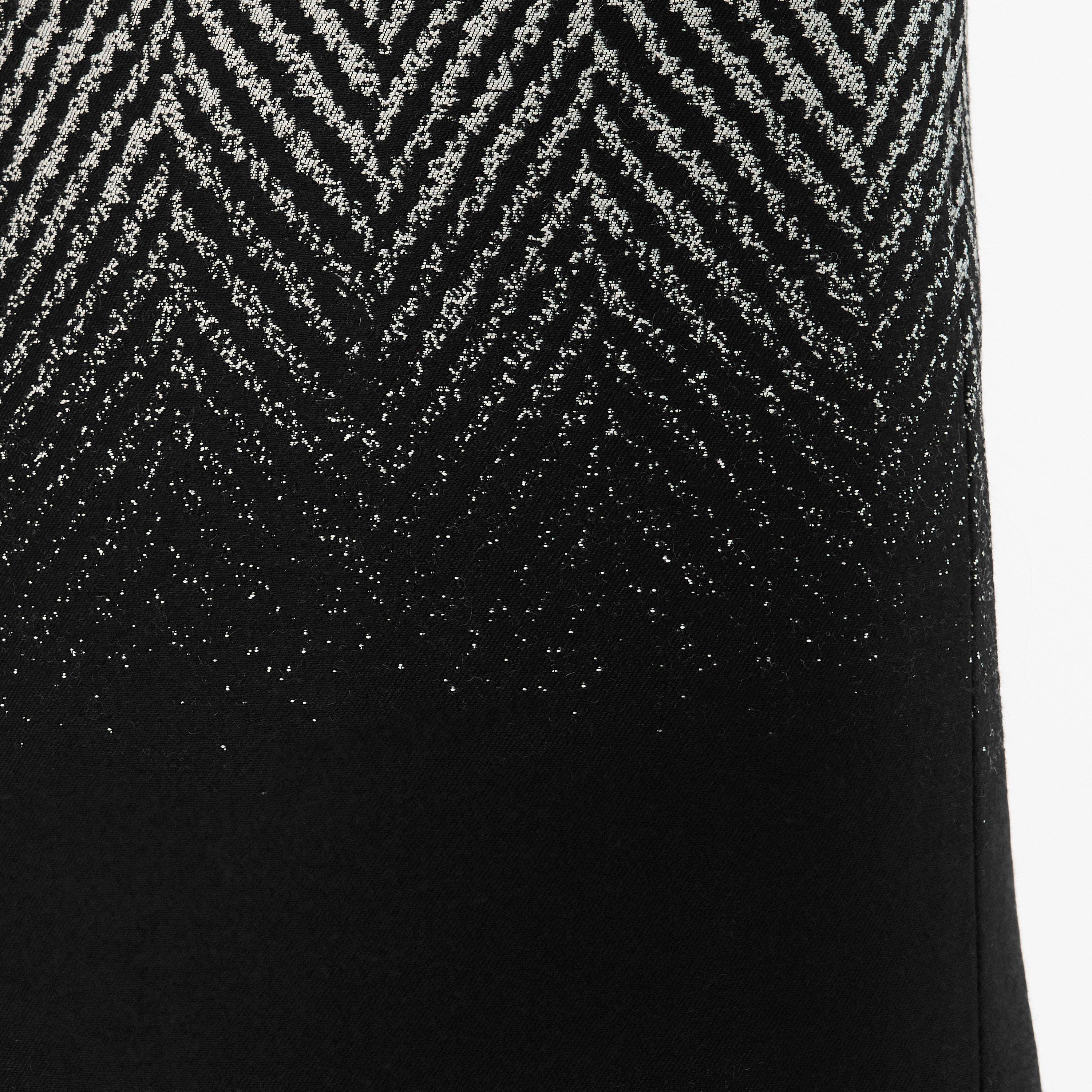 Black/White - GIVENCHY - Women's Slit Midi Skirt - 5