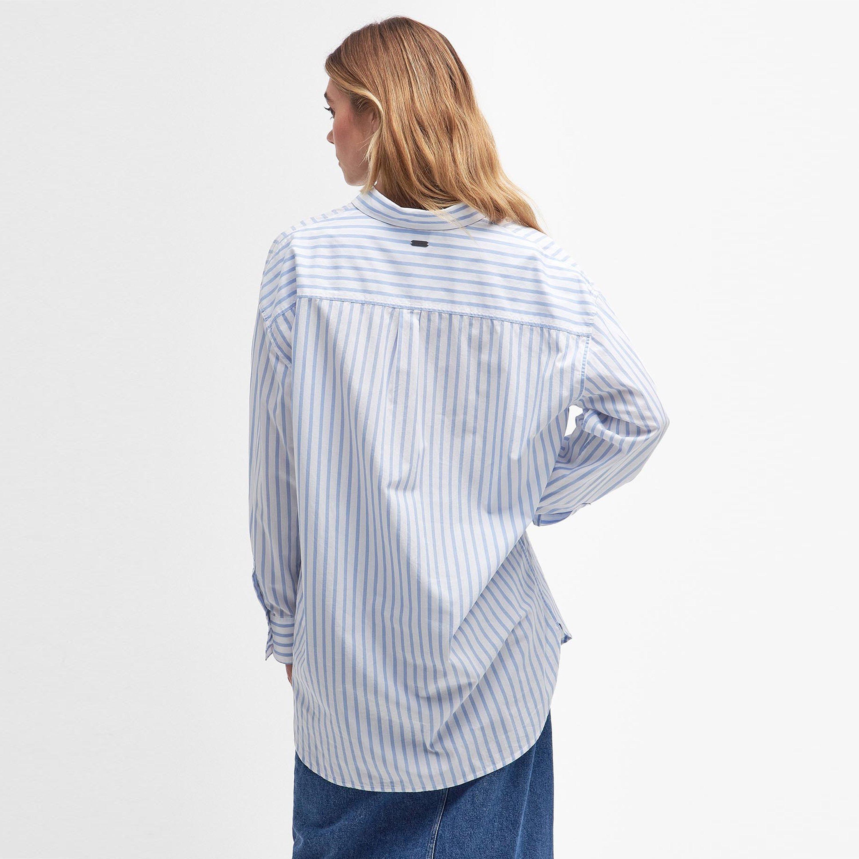 White/Blue - Barbour - Nicola Striped Long Sleeve Shirt - 3