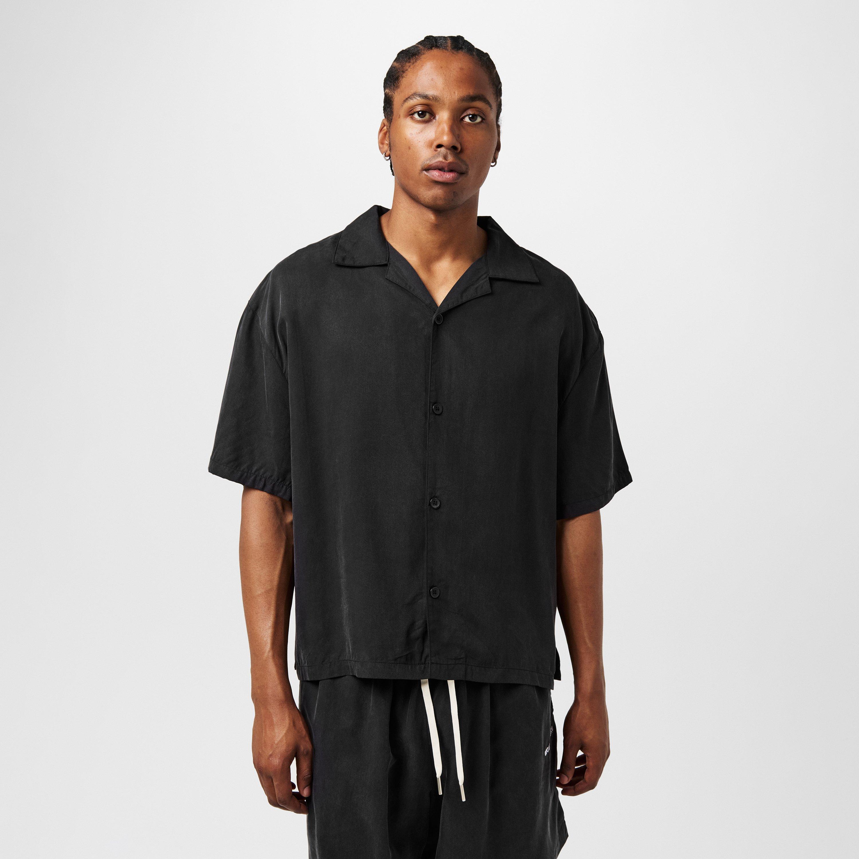 Black - MKI MIYUKI ZOKU - Men's Cupro Short-Sleeve Bowling Shirt - 3