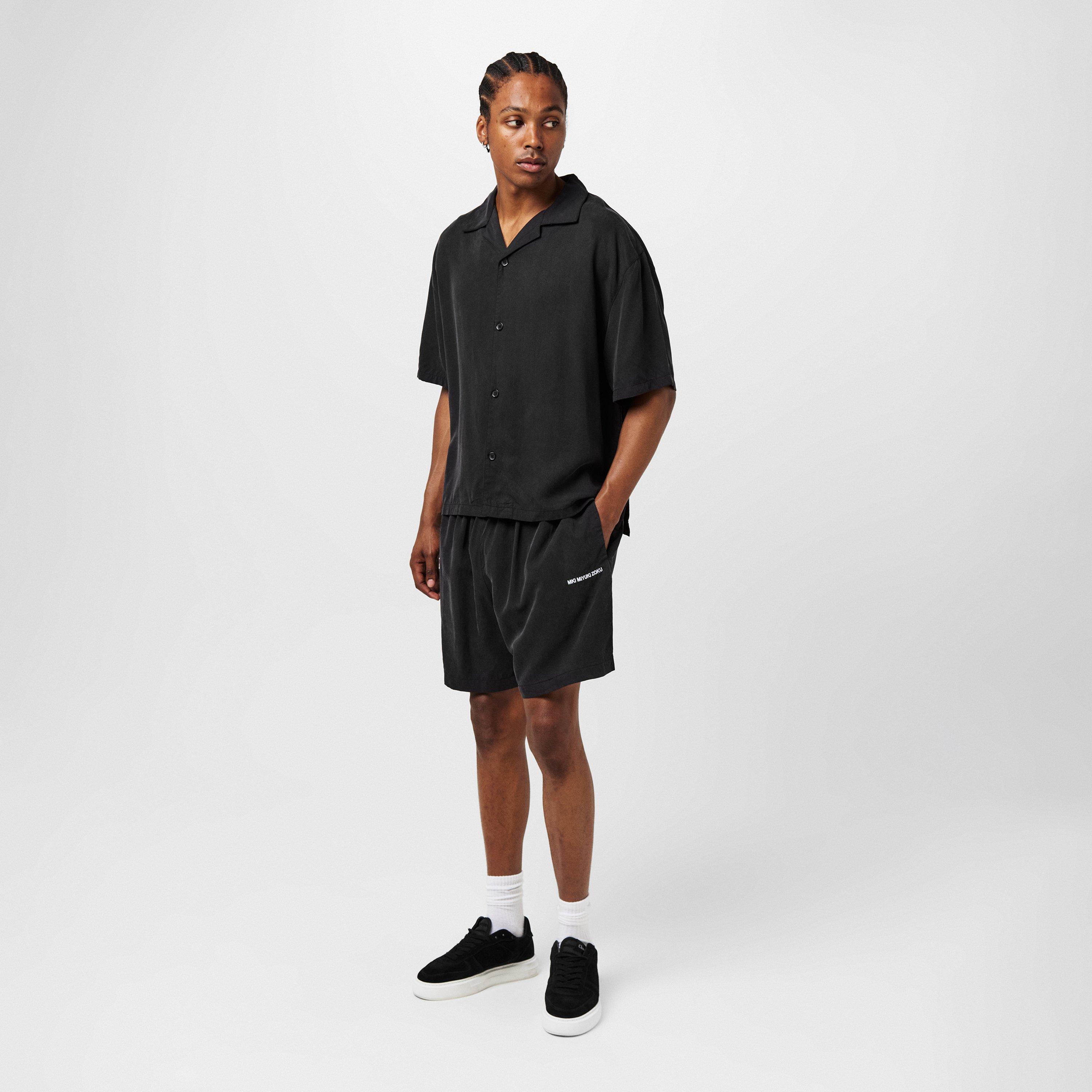 Black - MKI MIYUKI ZOKU - Men's Cupro Short-Sleeve Bowling Shirt - 6