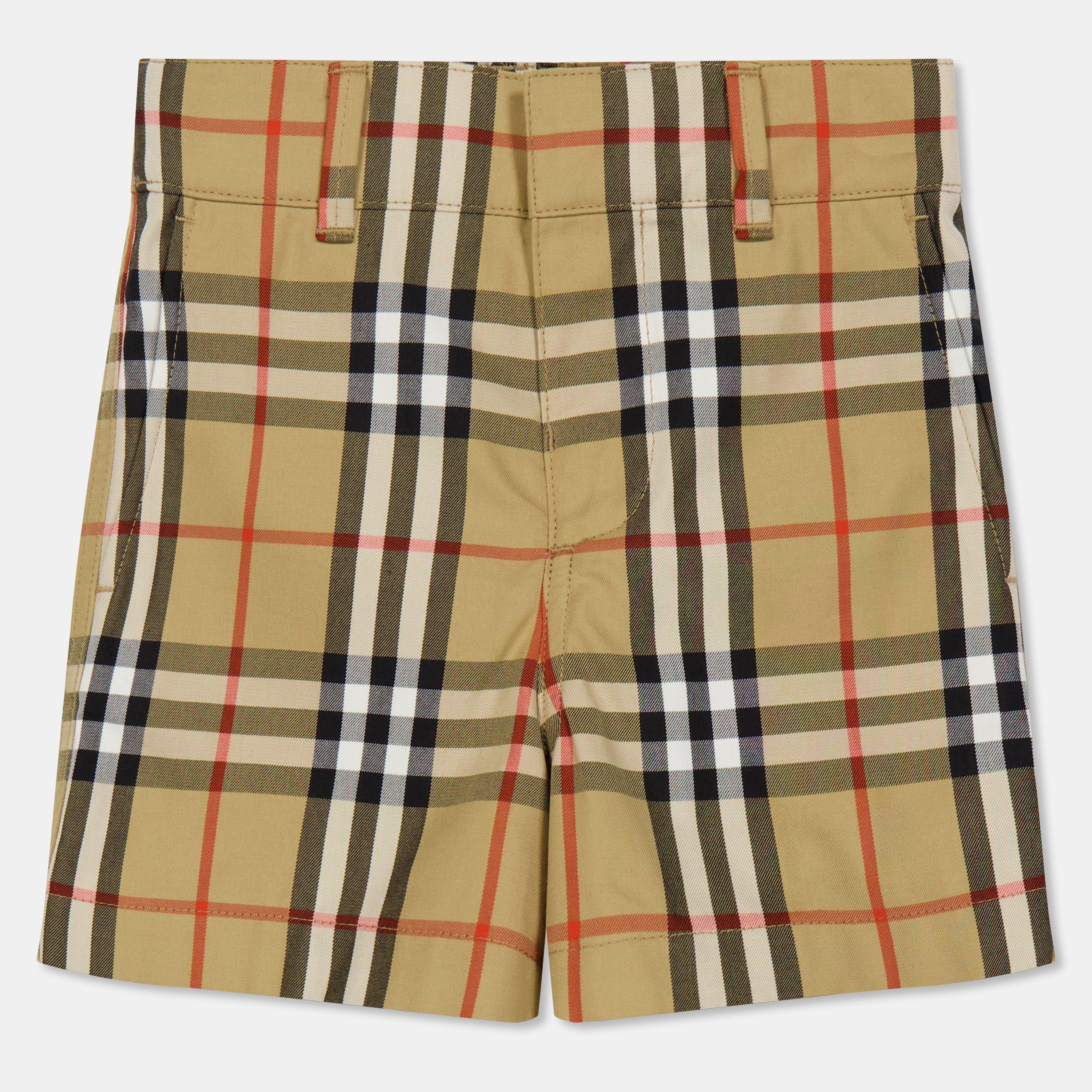 Burberry Kids' Burb Oscar Check Chino Shorts - Sand Chk B9368 - Size 18M