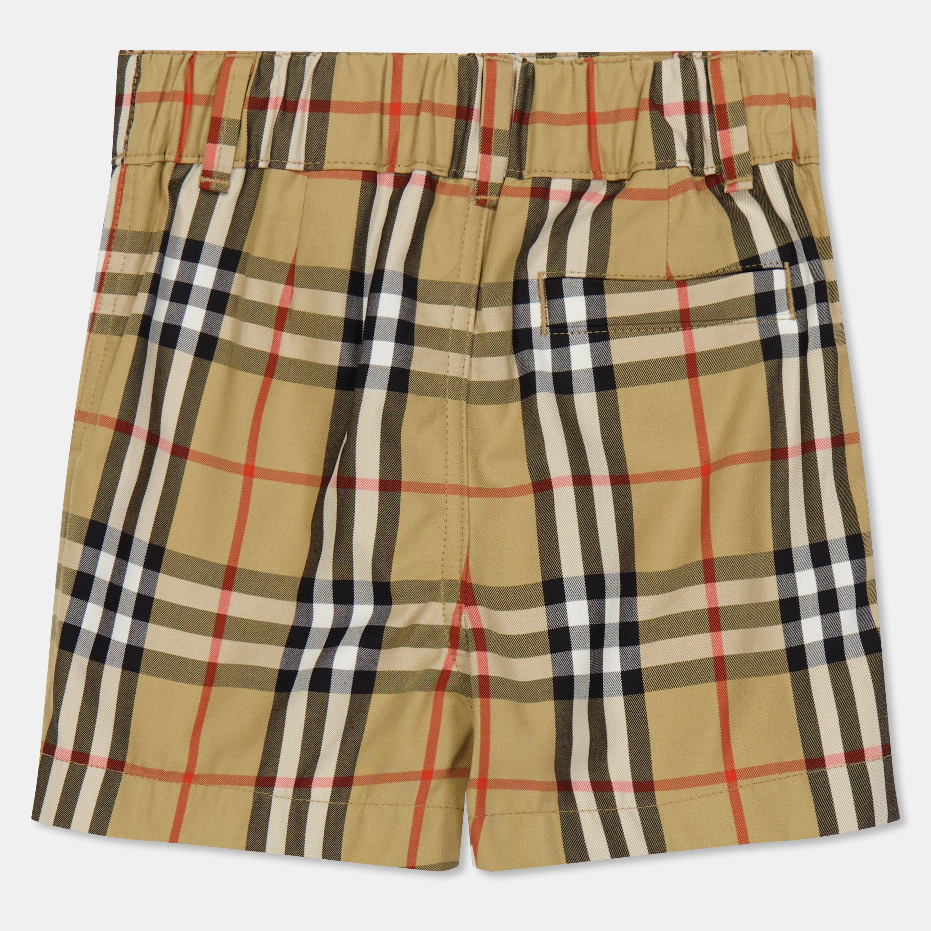 Sand Chk B9368 - Burberry - Kids' Burb Oscar Check Chino Shorts - 2