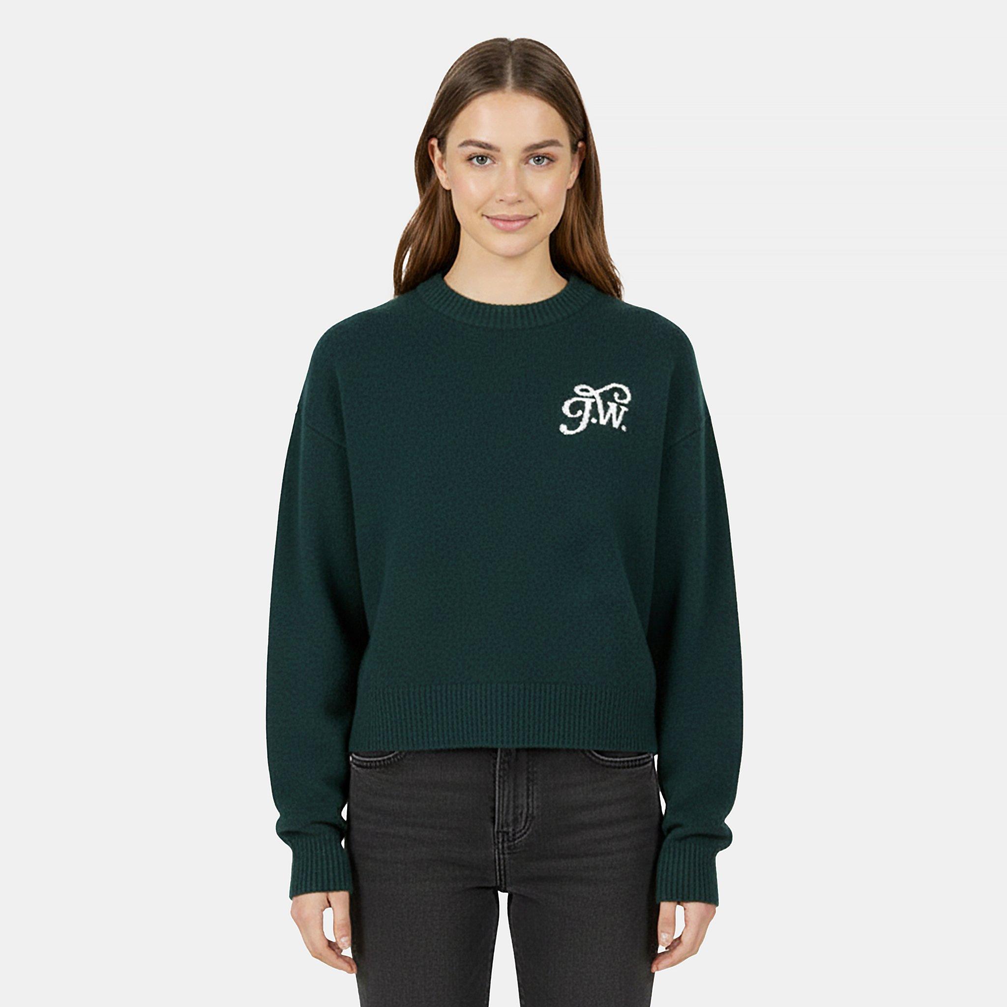 Dark Pine - Jack Wills - Men's Initial Long Sleeve Oversized Fit Crew Neck Jumper - 3