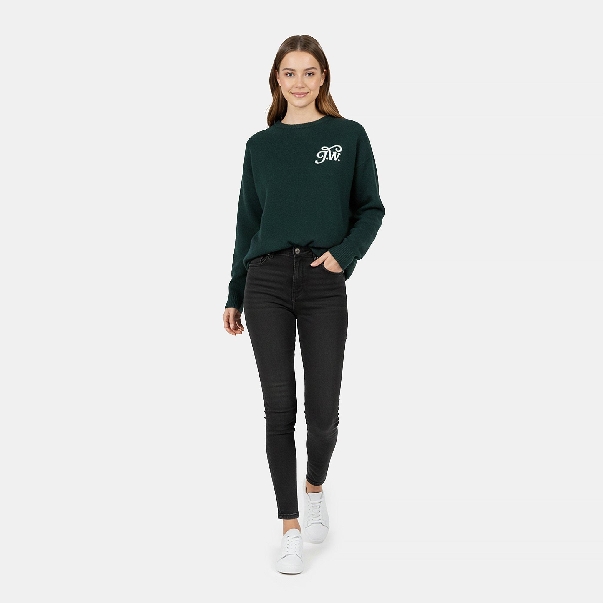 Dark Pine - Jack Wills - Men's Initial Long Sleeve Oversized Fit Crew Neck Jumper - 5