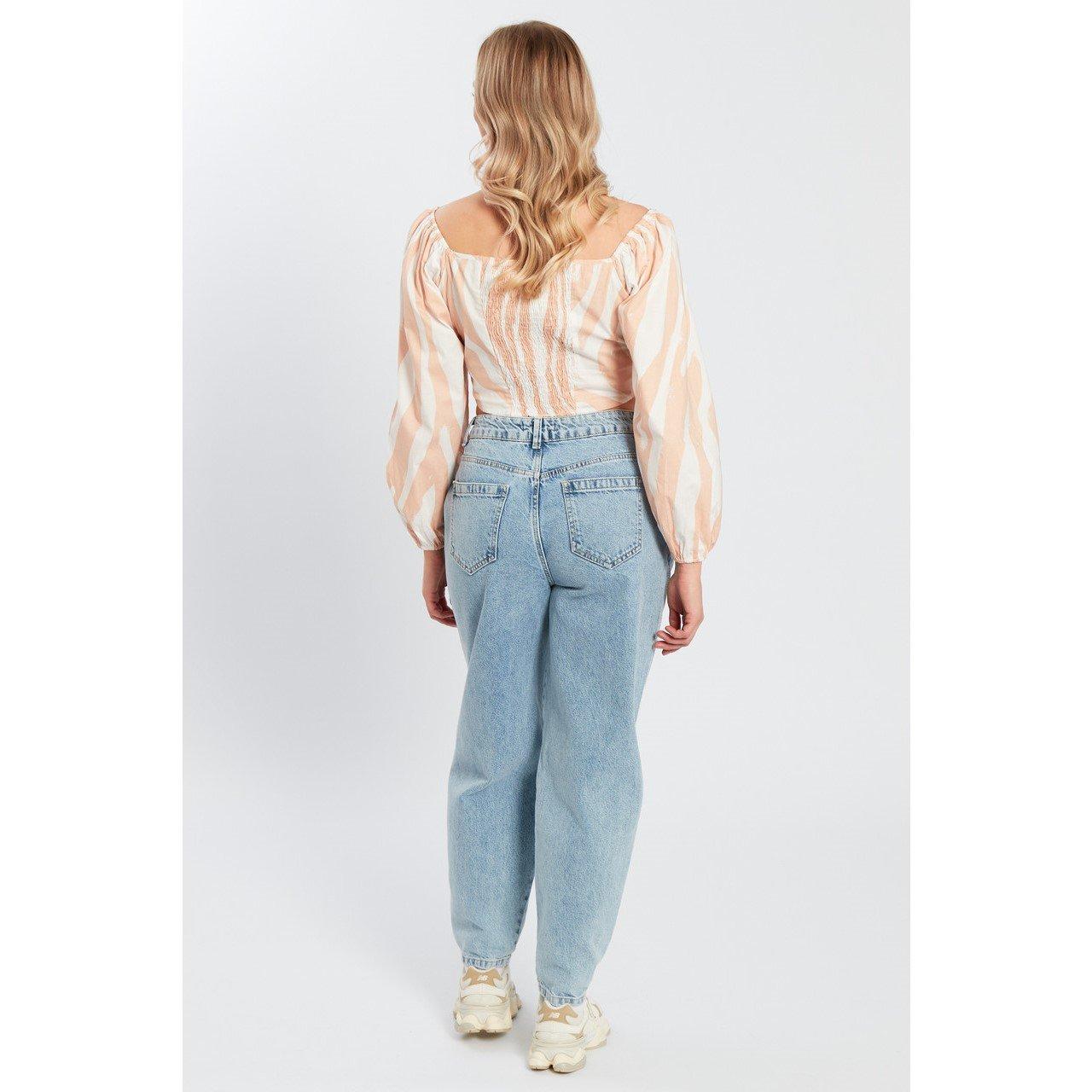 White - Influence - Tie Front Long-Sleeve Crop Top - 2