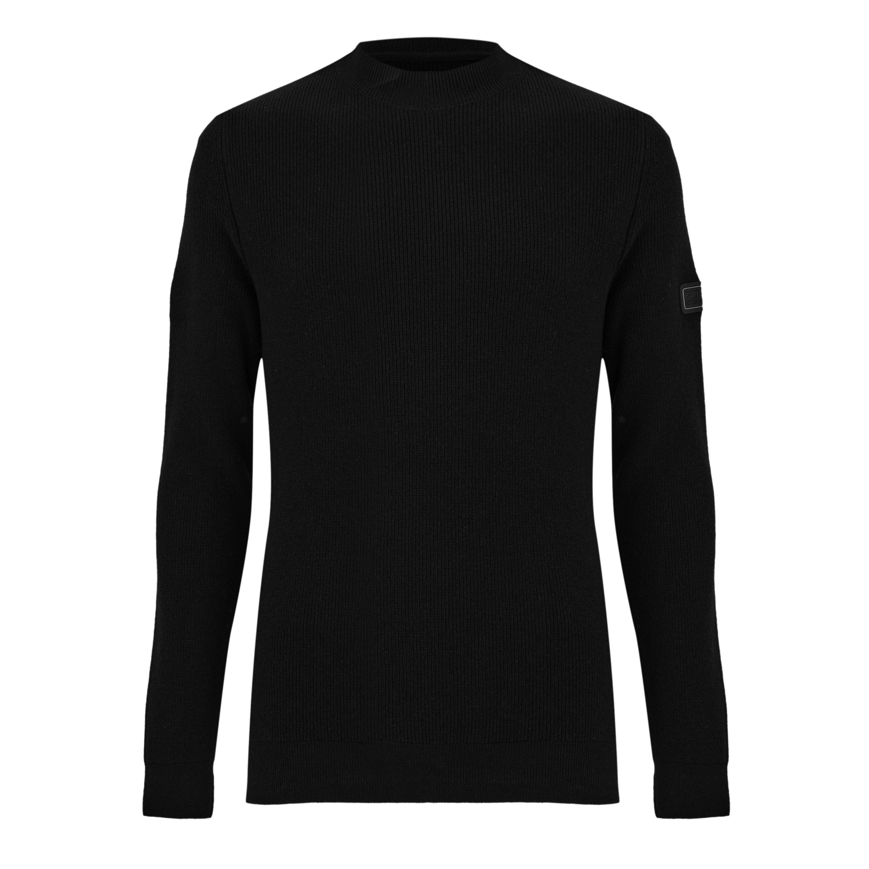 Barbour International Men's Crawley Wool Crew-Neck Jumper - Black Bk31 - XL