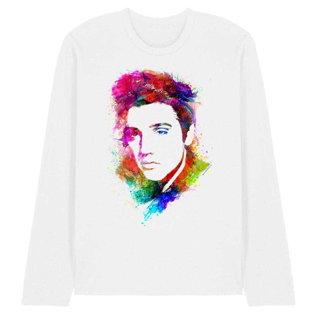 White - Elvis Presley - Elvis Presleywatercolor King Long Sleeve T-Shirt - 1